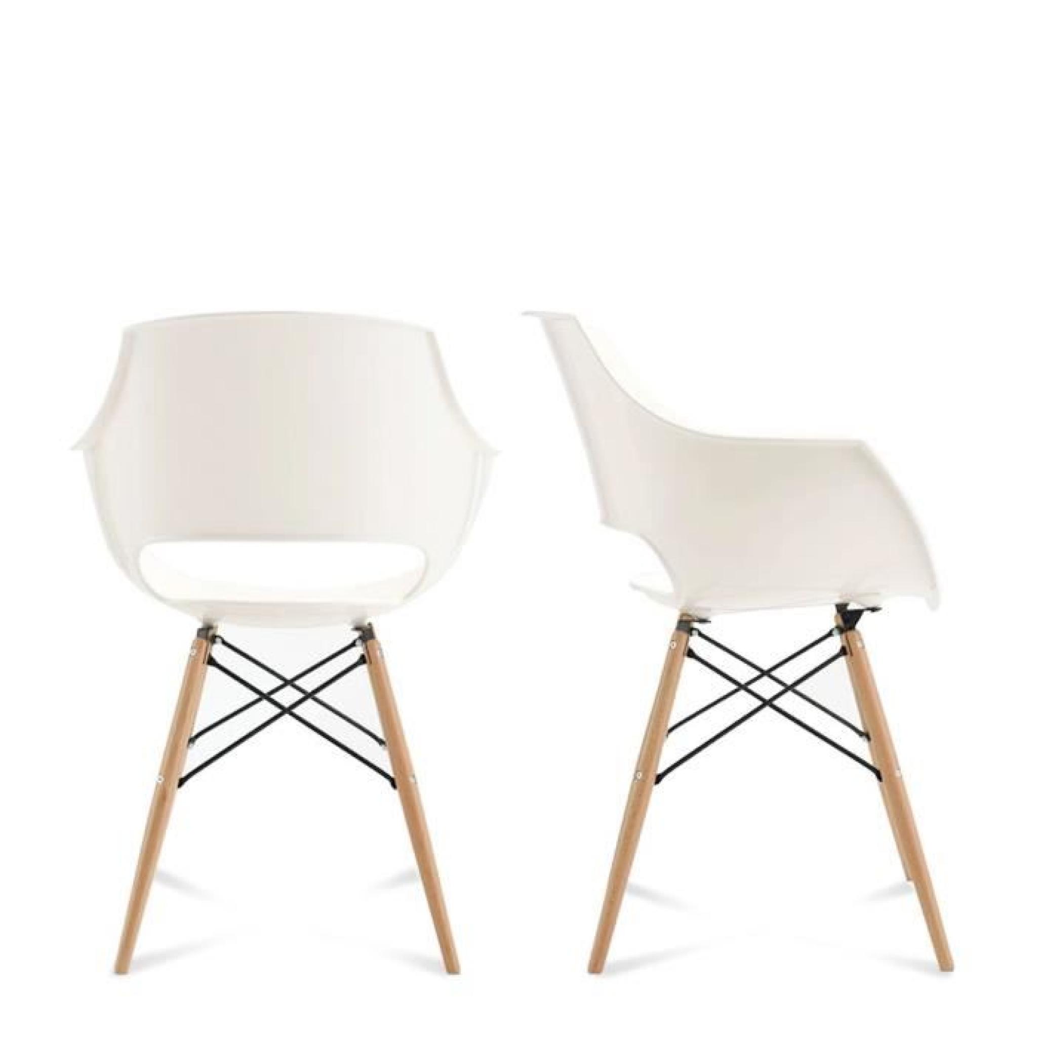 Lot de 2 chaises design Skoll Couleur Blanc pas cher