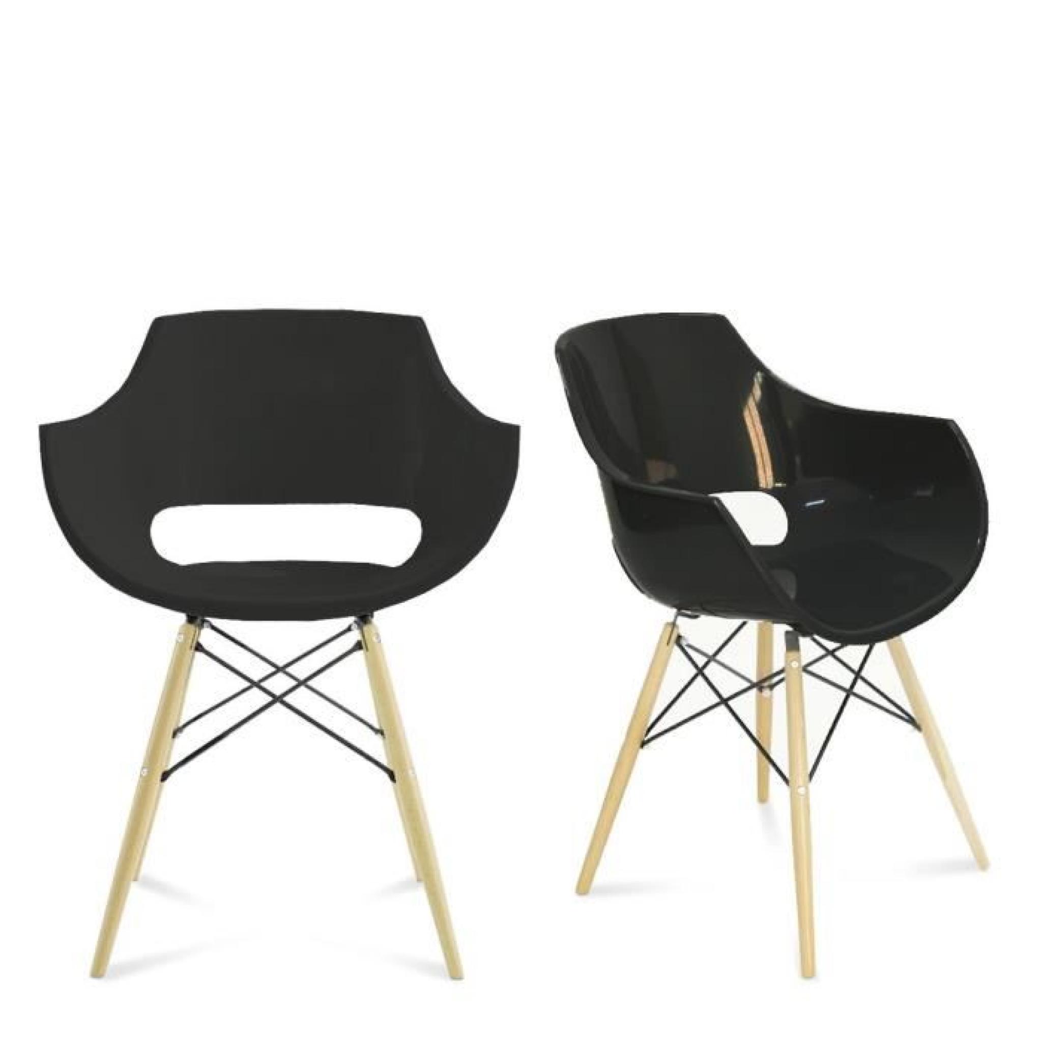 Lot de 2 chaises design Skoll Couleur Noir