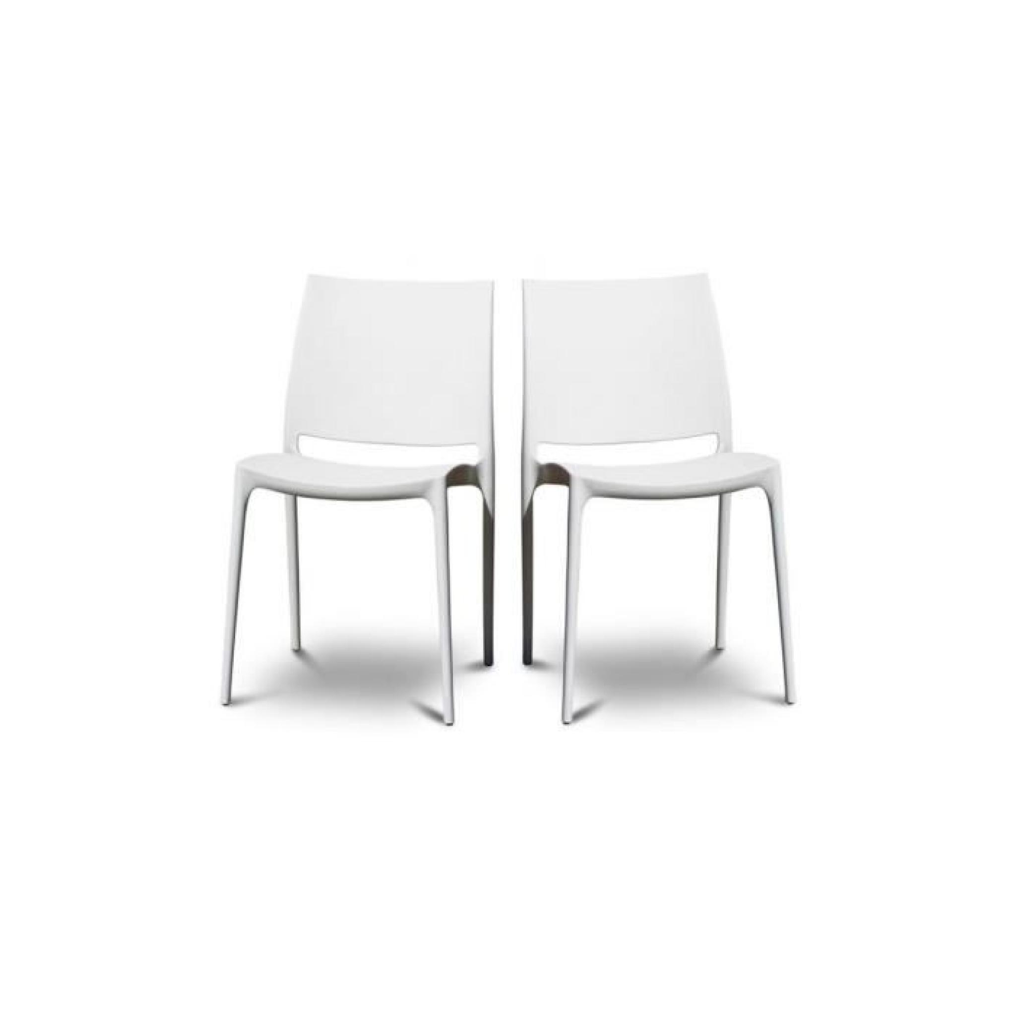 Lot de 2 chaises design Tessa Couleur Blanc
