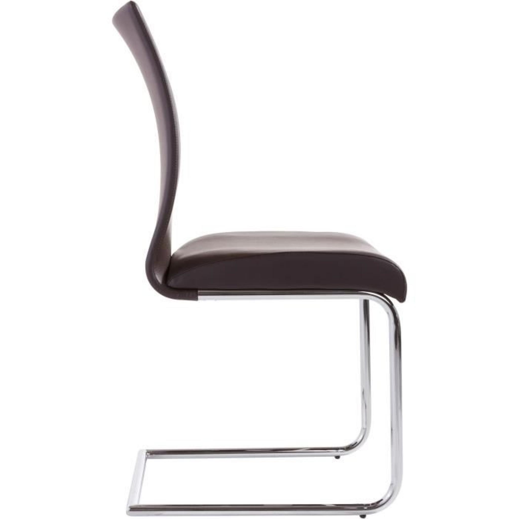 Lot de 2 chaises designées imitation cuir, pieds métal
