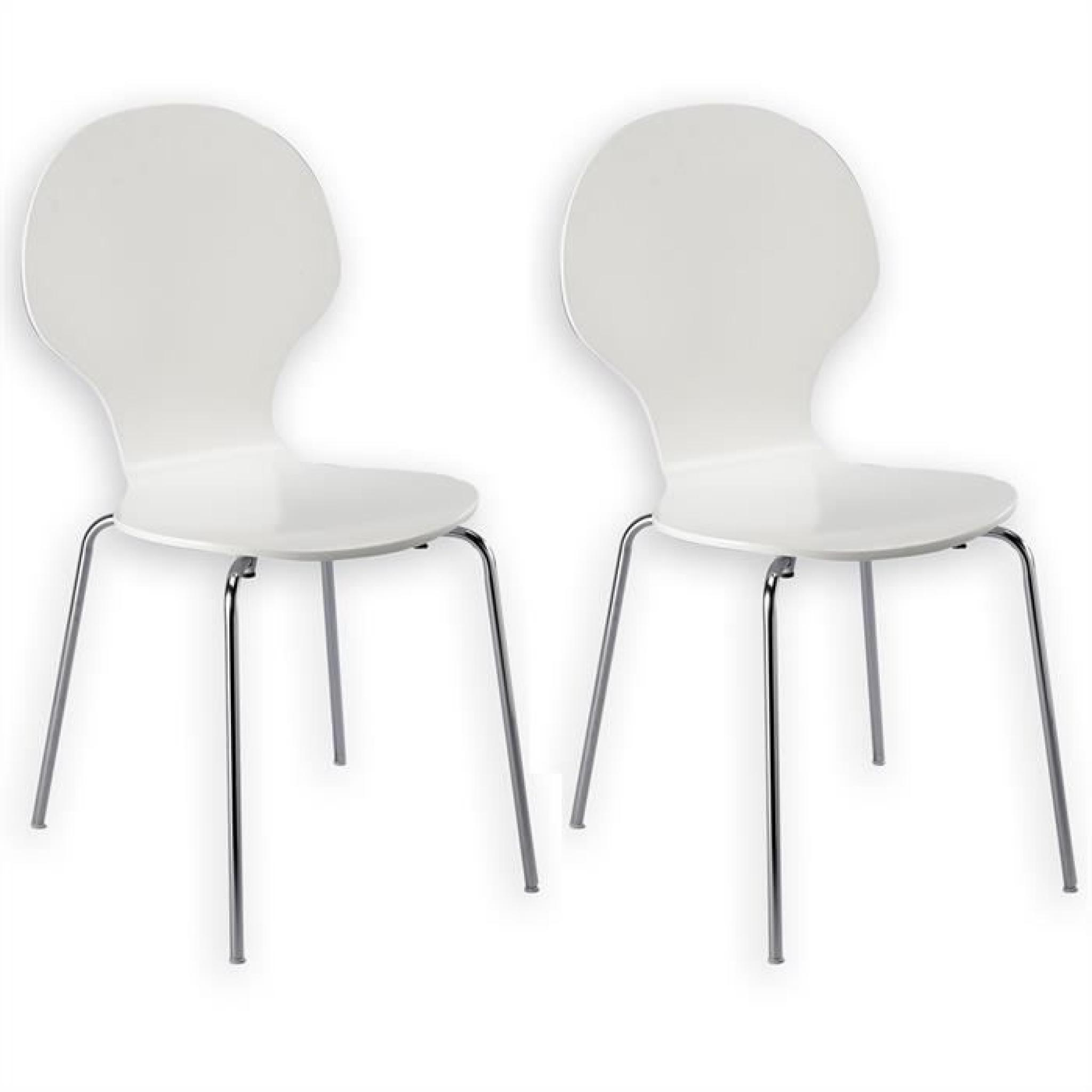 Lot de 2 chaises empilables MAUI, blanc