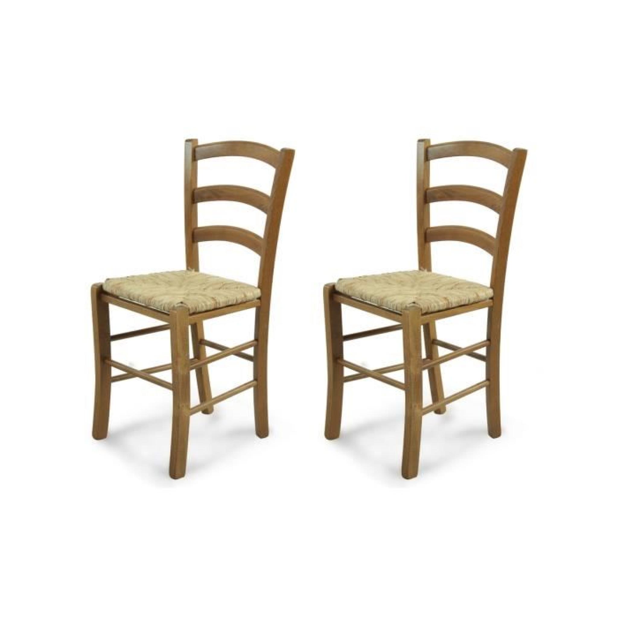 Lot de 2 chaises en bois Chêne doré PAYSANNE