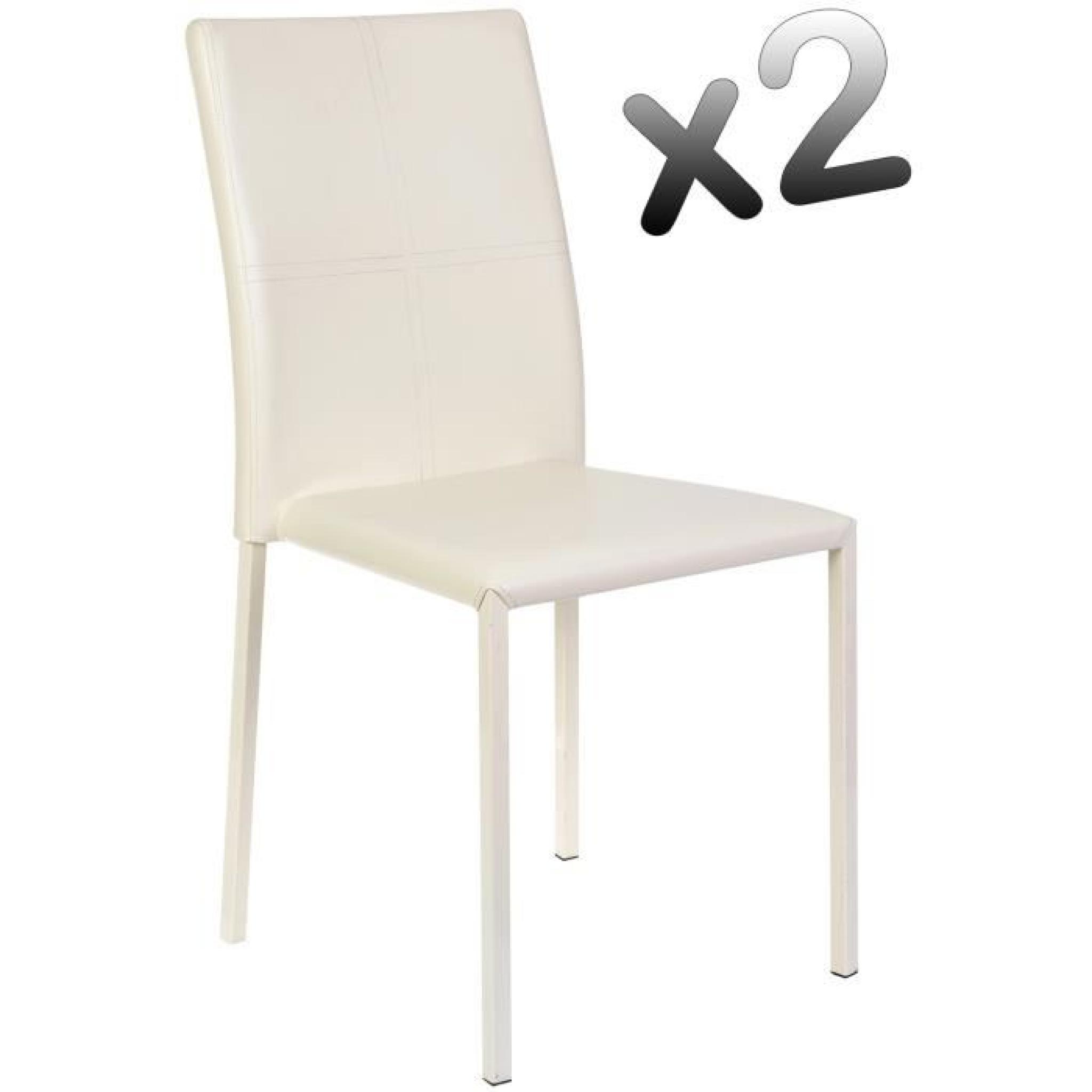 Lot de 2 chaises en PU crême Alexia, H86 x P46 x L41.5 cm