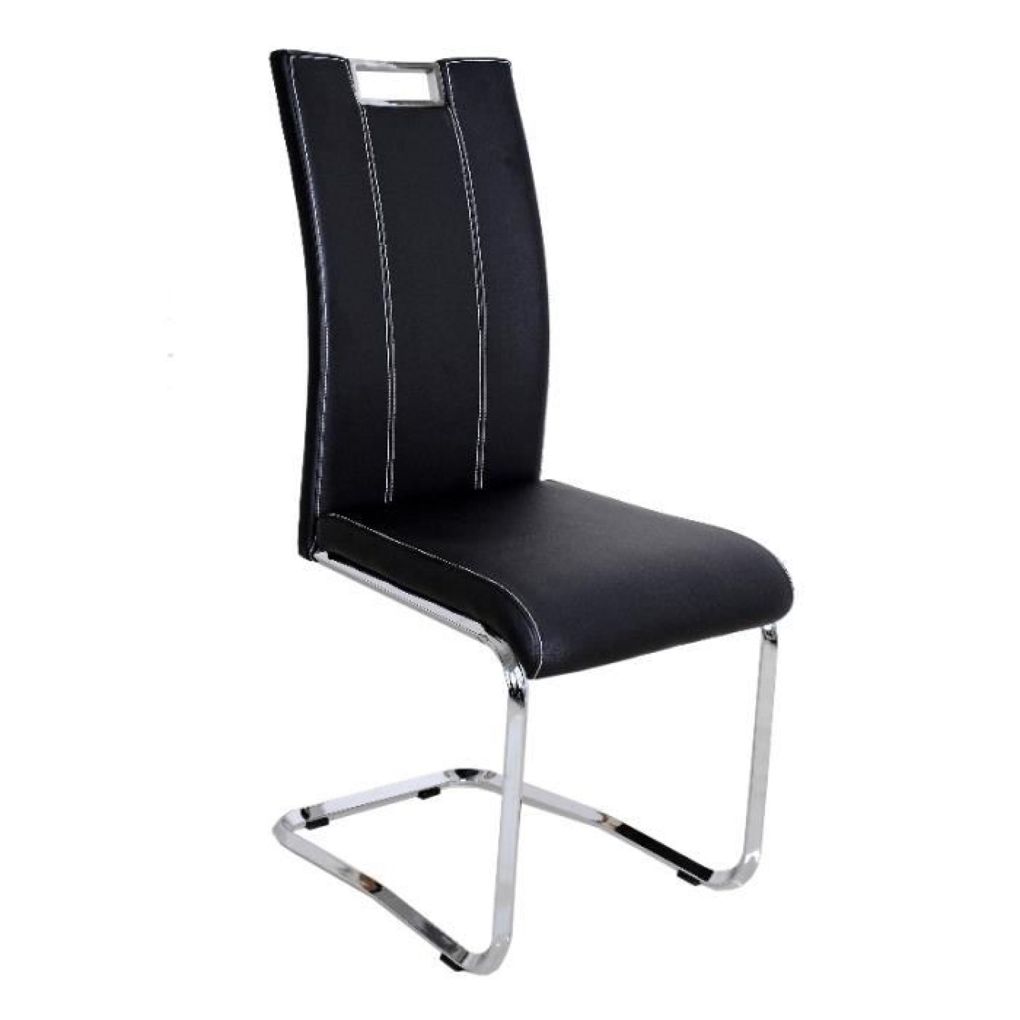 Chaise en PU moderne coloris noir