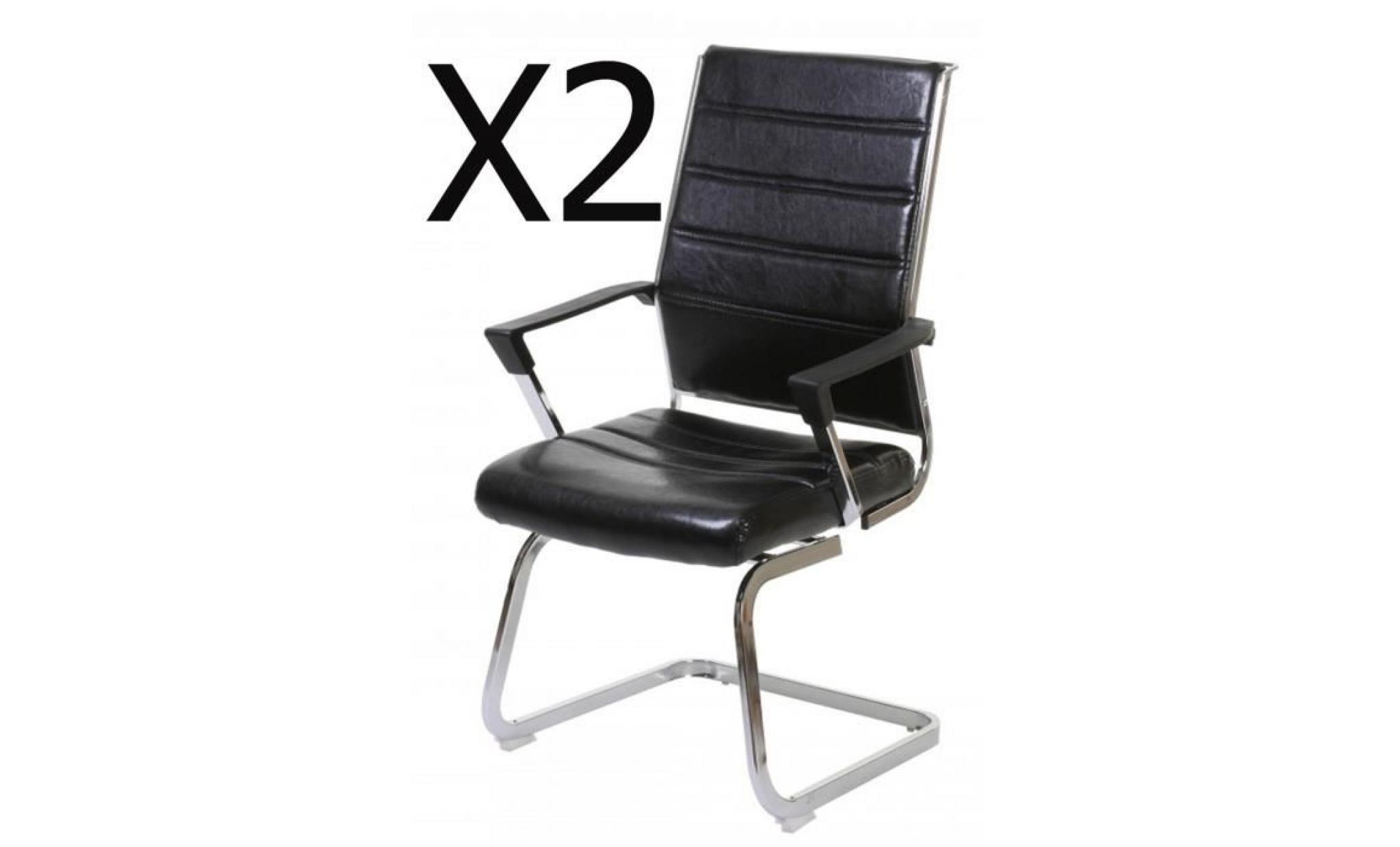 lot de 2 chaises en simili cuir coloris noir   dim : h 101 x l 58 x p 53 cm