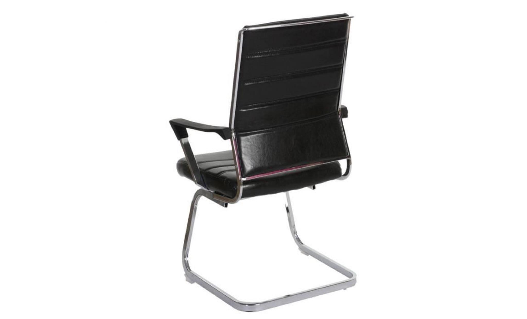 lot de 2 chaises en simili cuir coloris noir   dim : h 101 x l 58 x p 53 cm pas cher