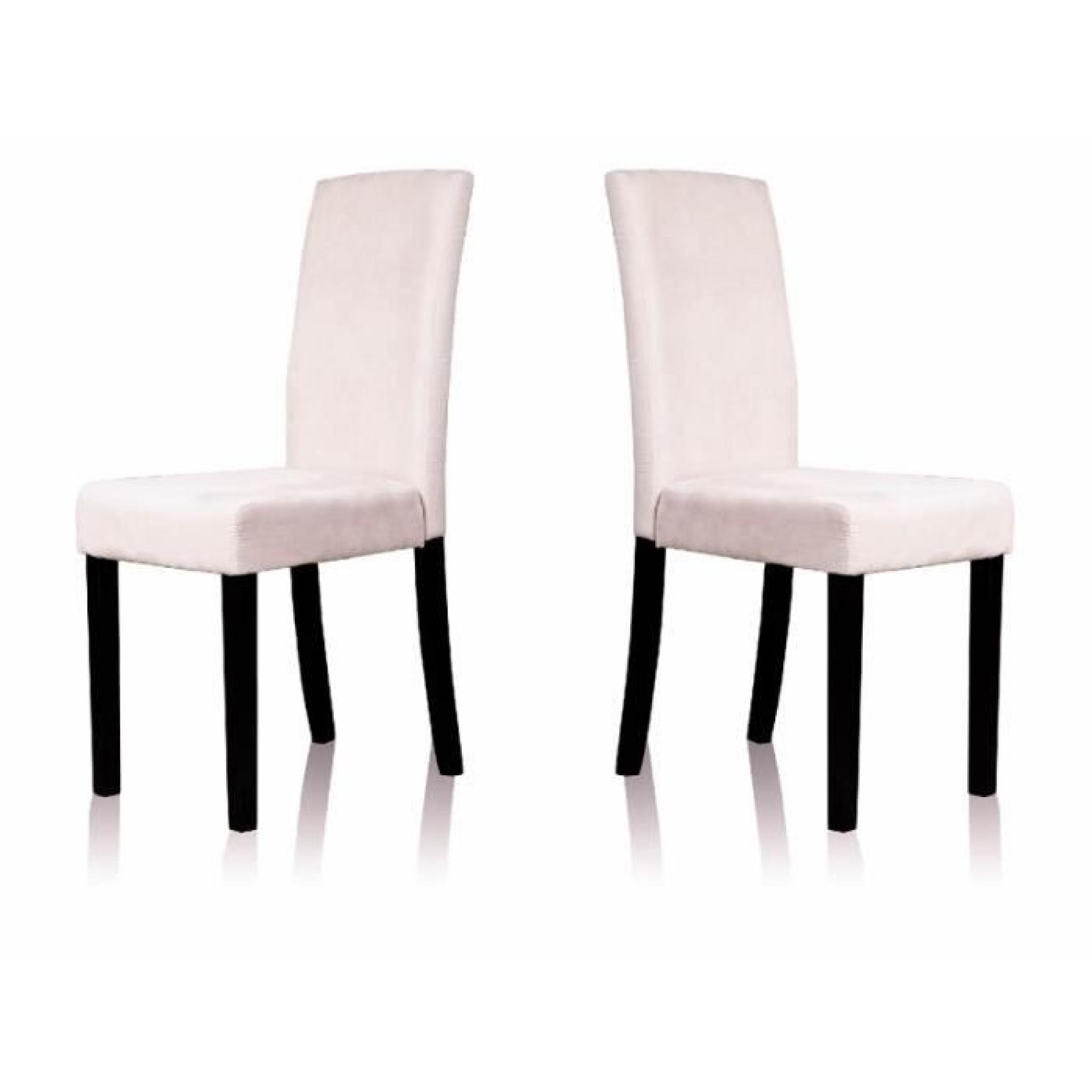 Lot de 2 chaises en tissu microfibre couleur beige. Chaises très élégantes et confortables apportant une touche très chic à votre...