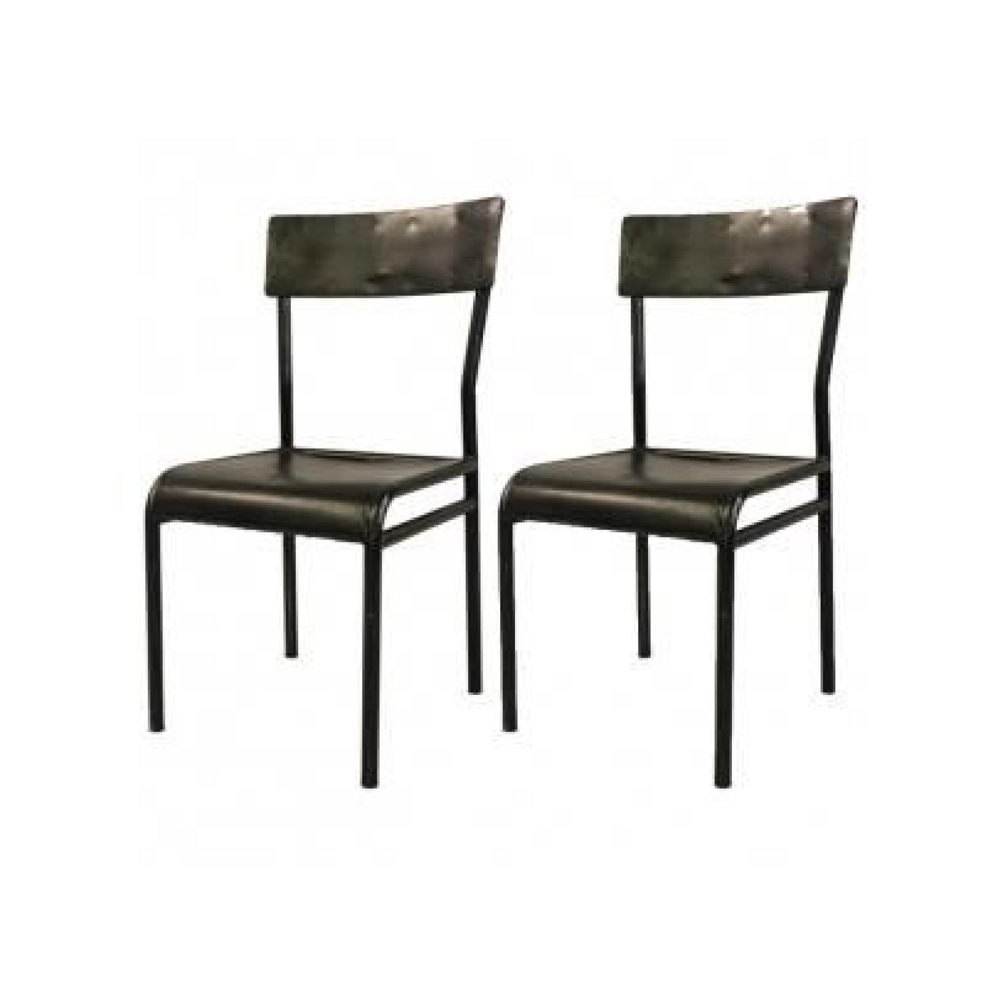 Lot de 2 chaises ESTHER - métal - noir