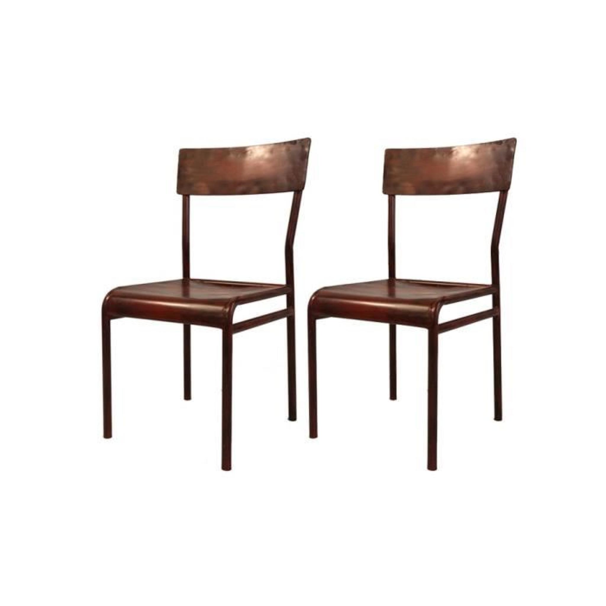 Lot de 2 chaises ESTHER - métal - cuivre pas cher