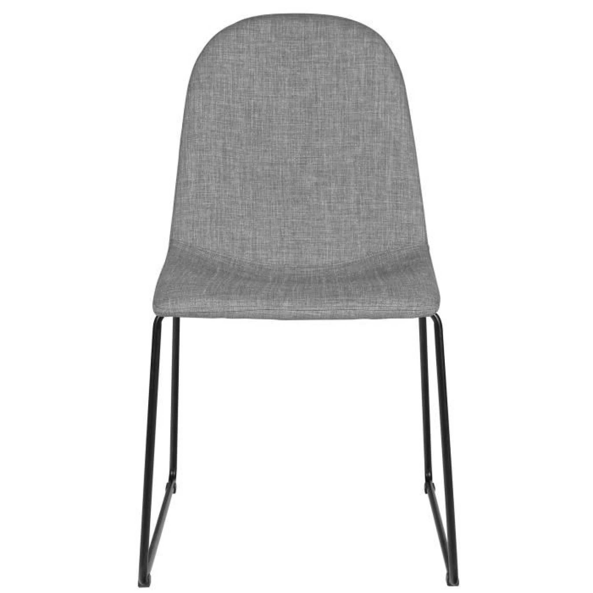 Lot de 2 chaises grise en polyester H86 x L44 x P59 cm