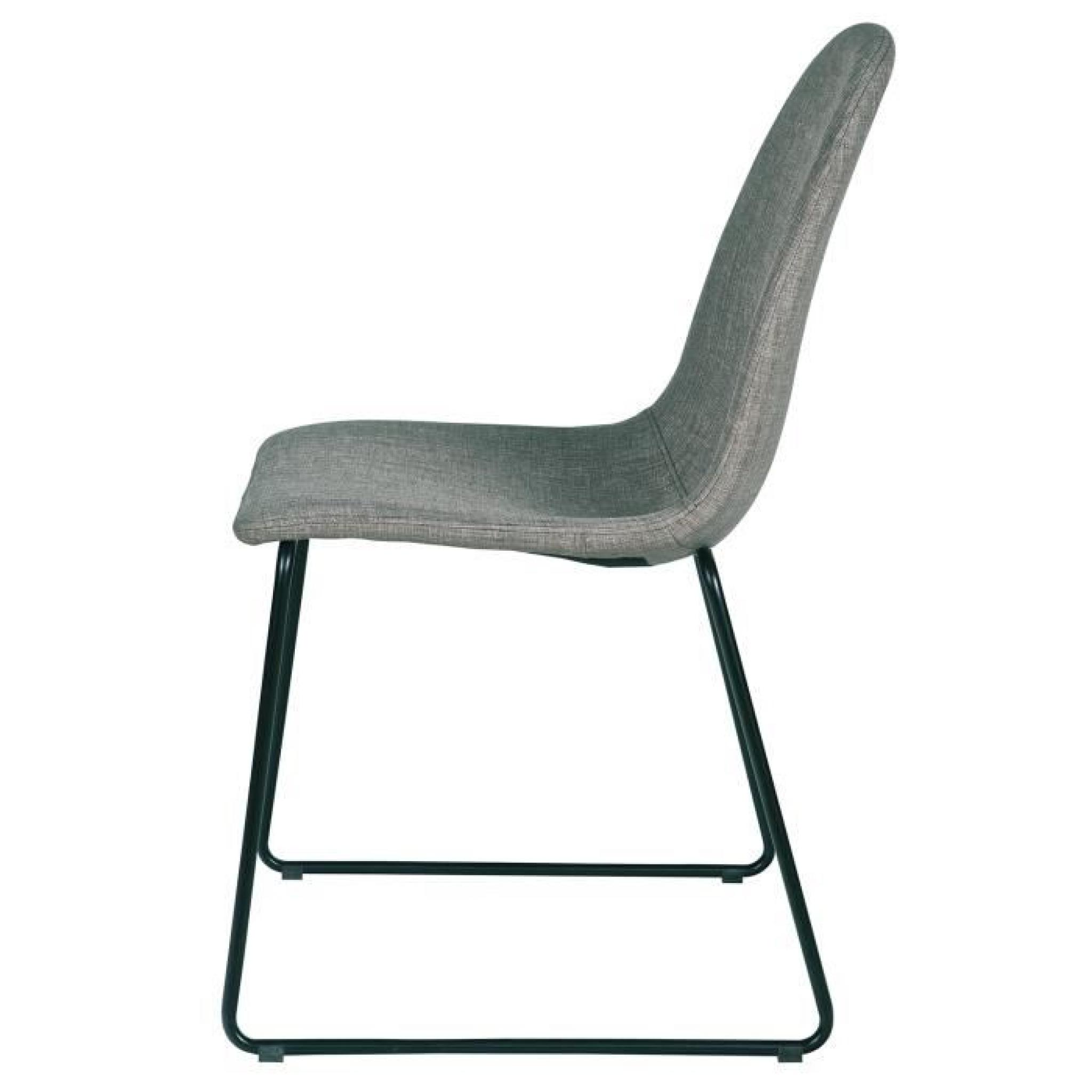 Lot de 2 chaises grise en polyester H86 x L44 x P59 cm pas cher