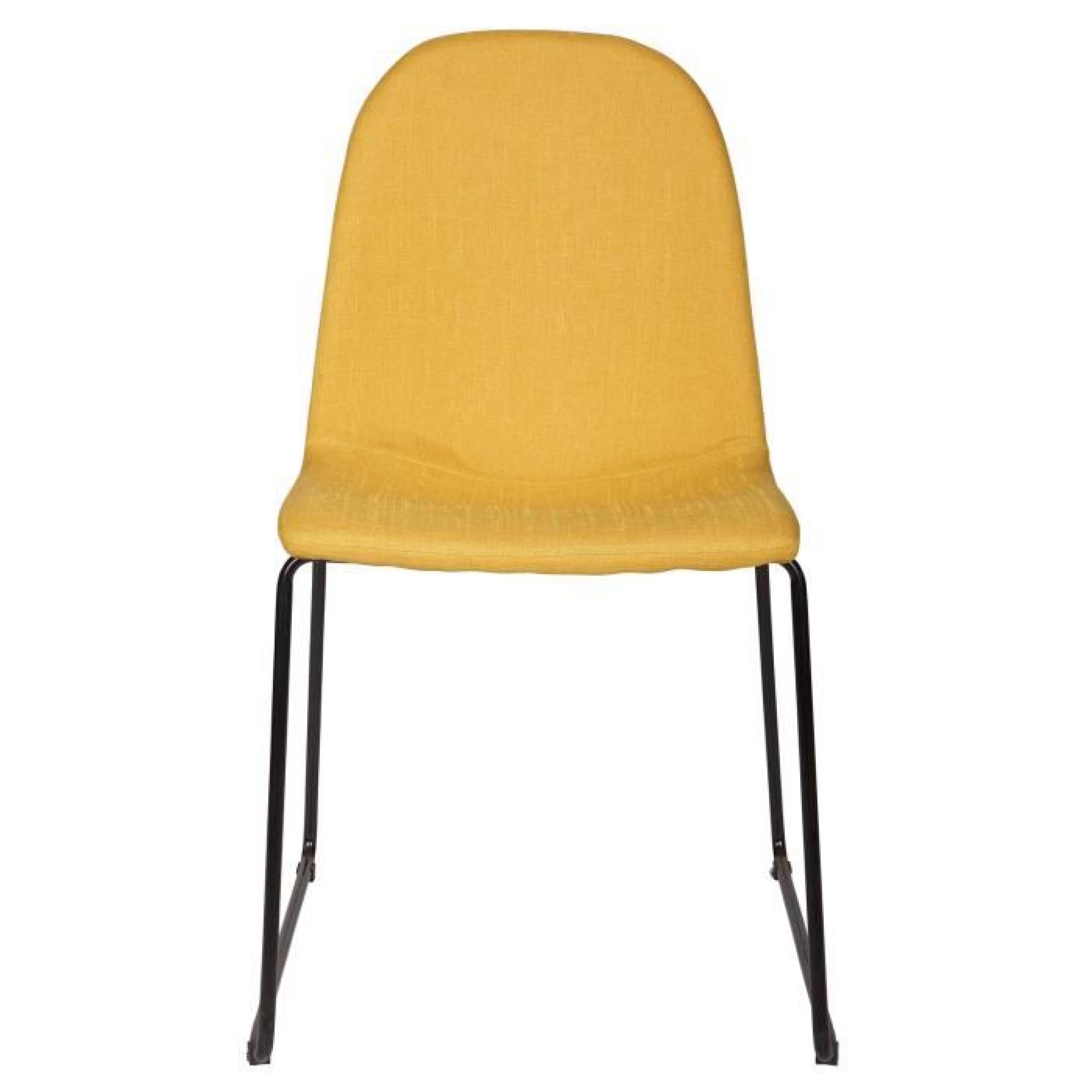 Lot de 2 chaises jaune en polyester, H86 x L44 x P59 cm