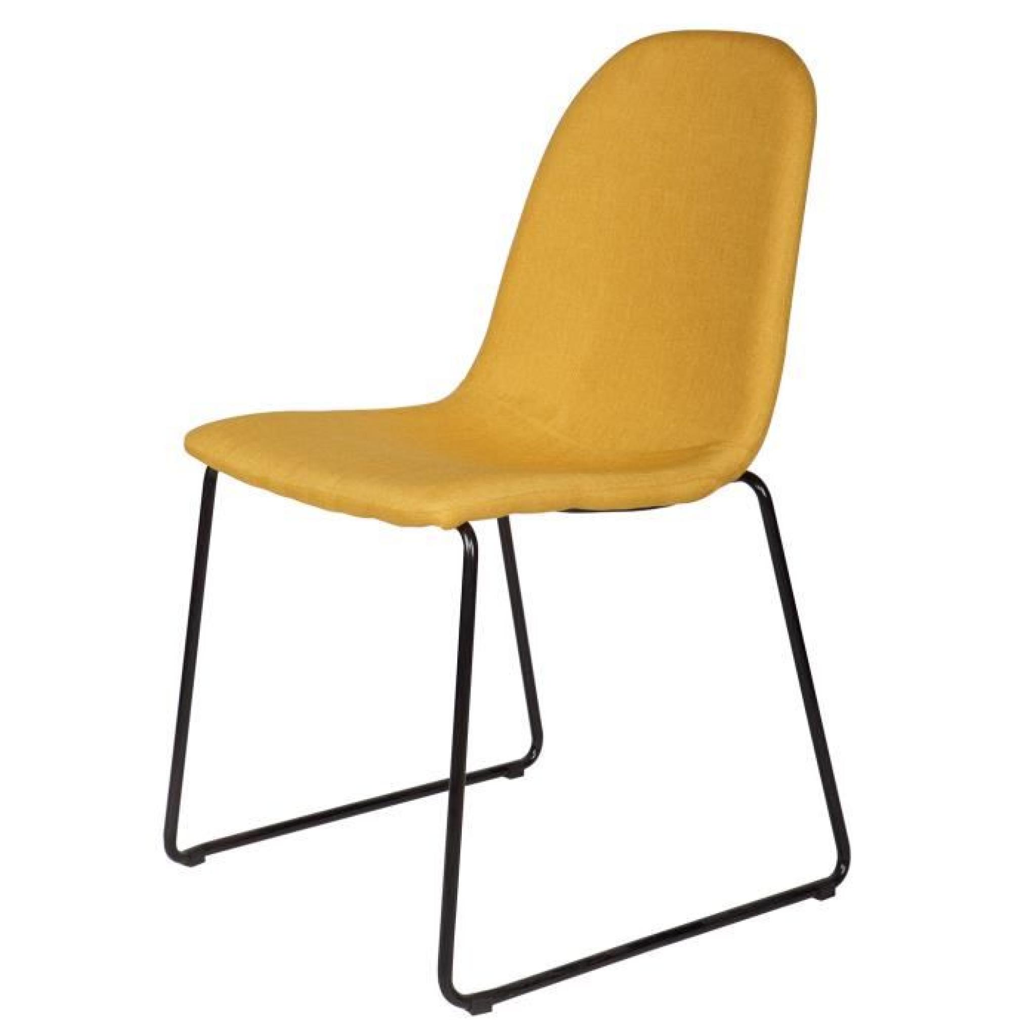Lot de 2 chaises jaune en polyester, H86 x L44 x P59 cm pas cher
