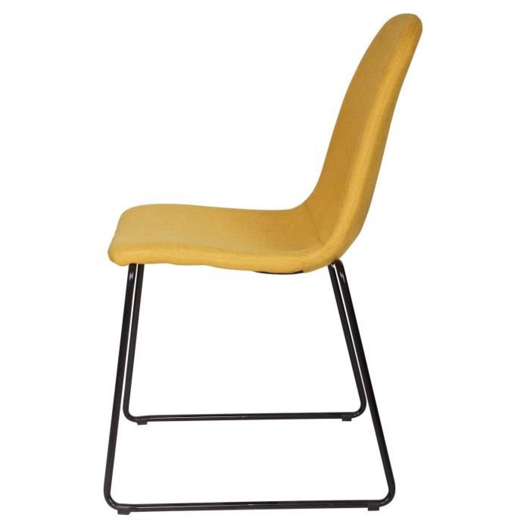 Lot de 2 chaises jaune en polyester, H86 x L44 x P59 cm pas cher