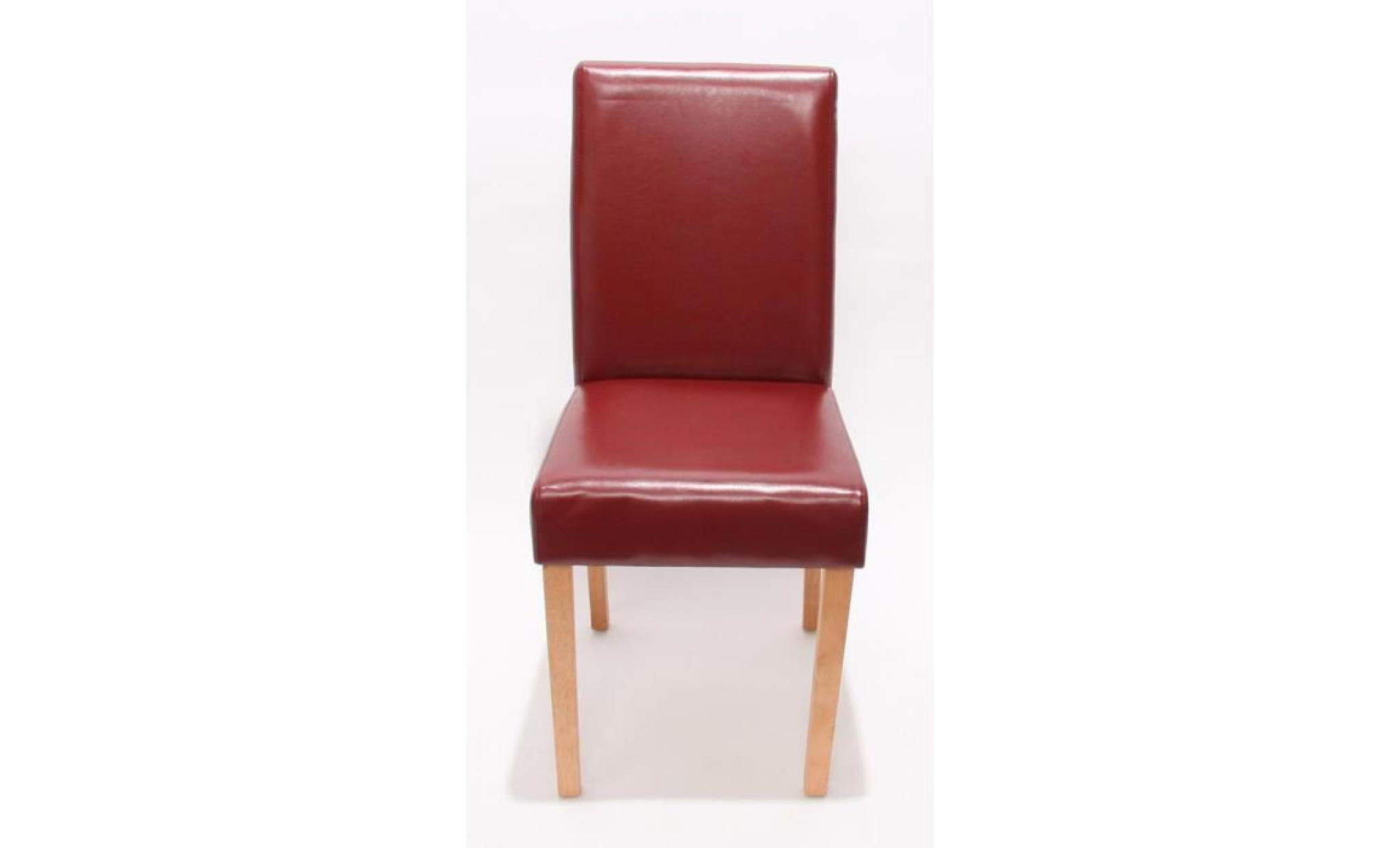 Lot de 2 chaises Littau en cuir coloris rouge pas cher