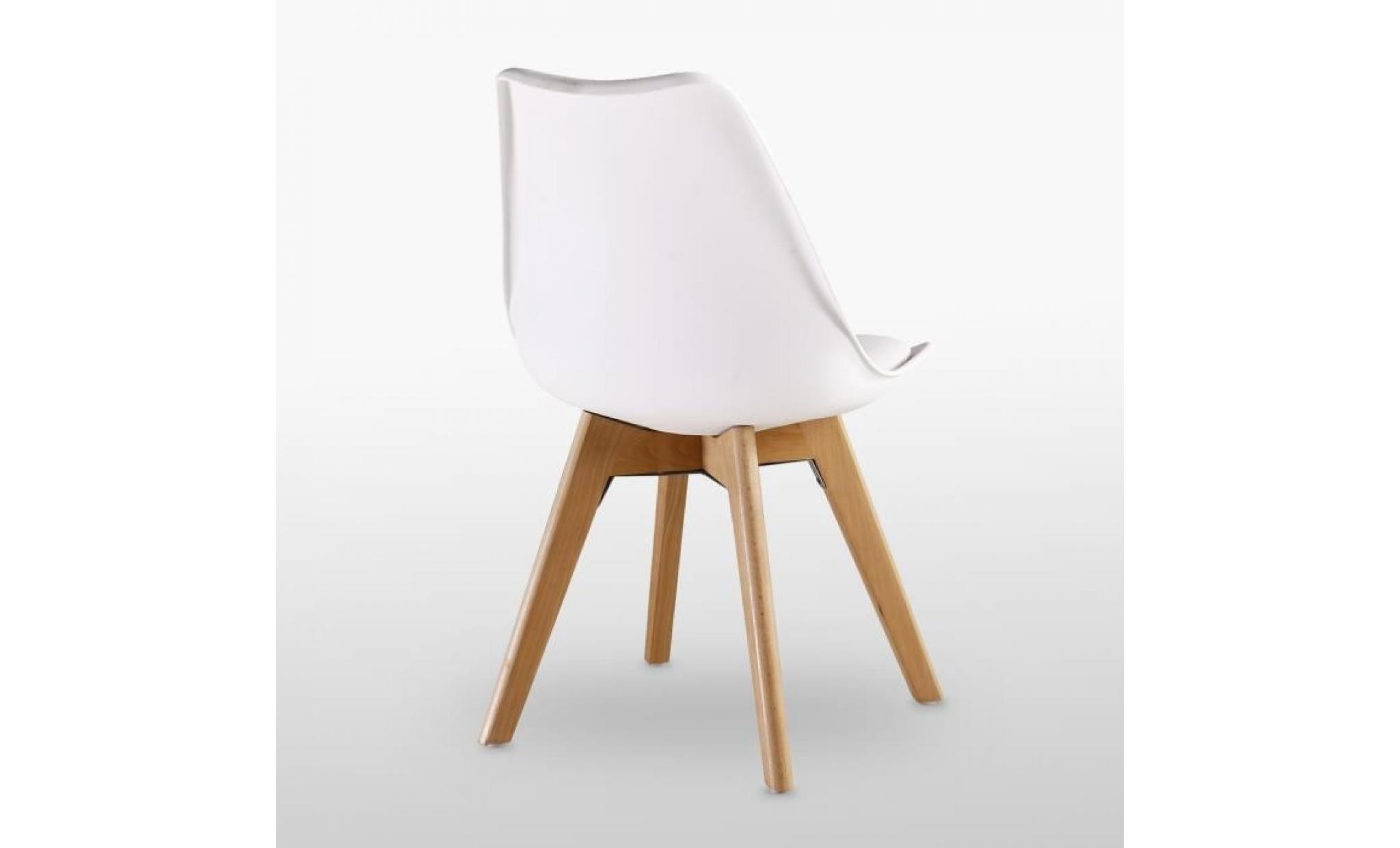 lot de 2 chaises lorenzo style scandinave blanches pas cher