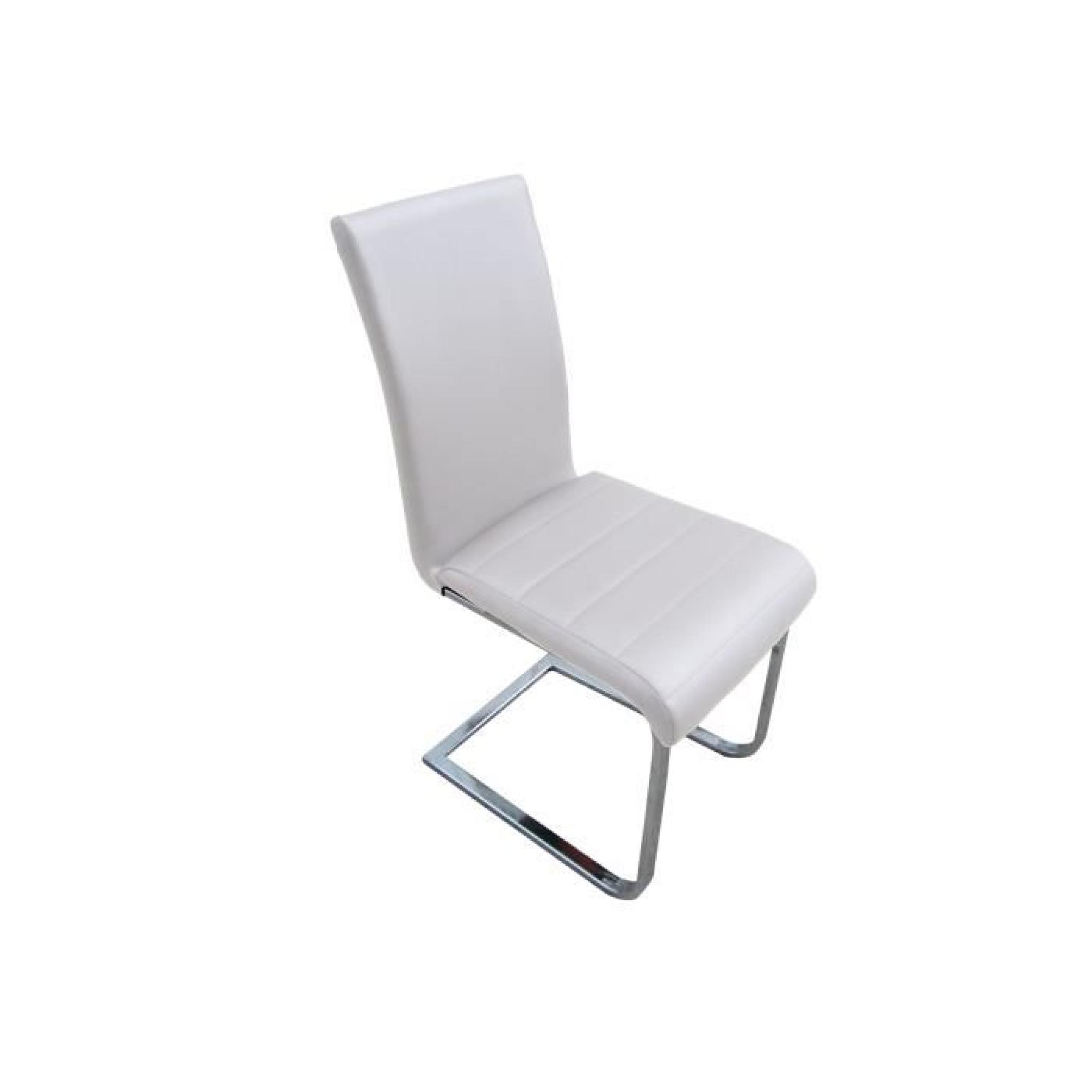 Lot de 2 chaises LUC blanc en simili cuir design