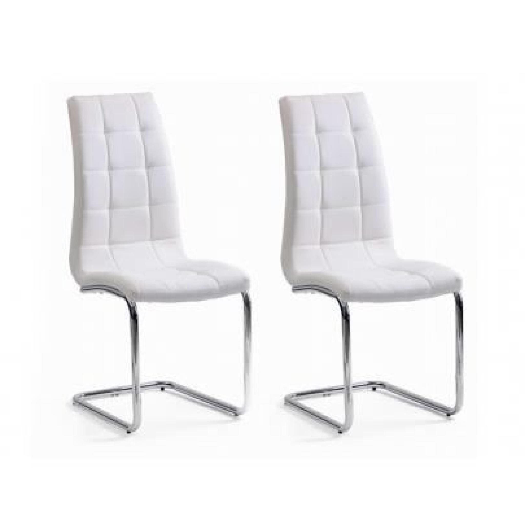  Lot de 2 chaises NADIA - PU - Coloris blanc