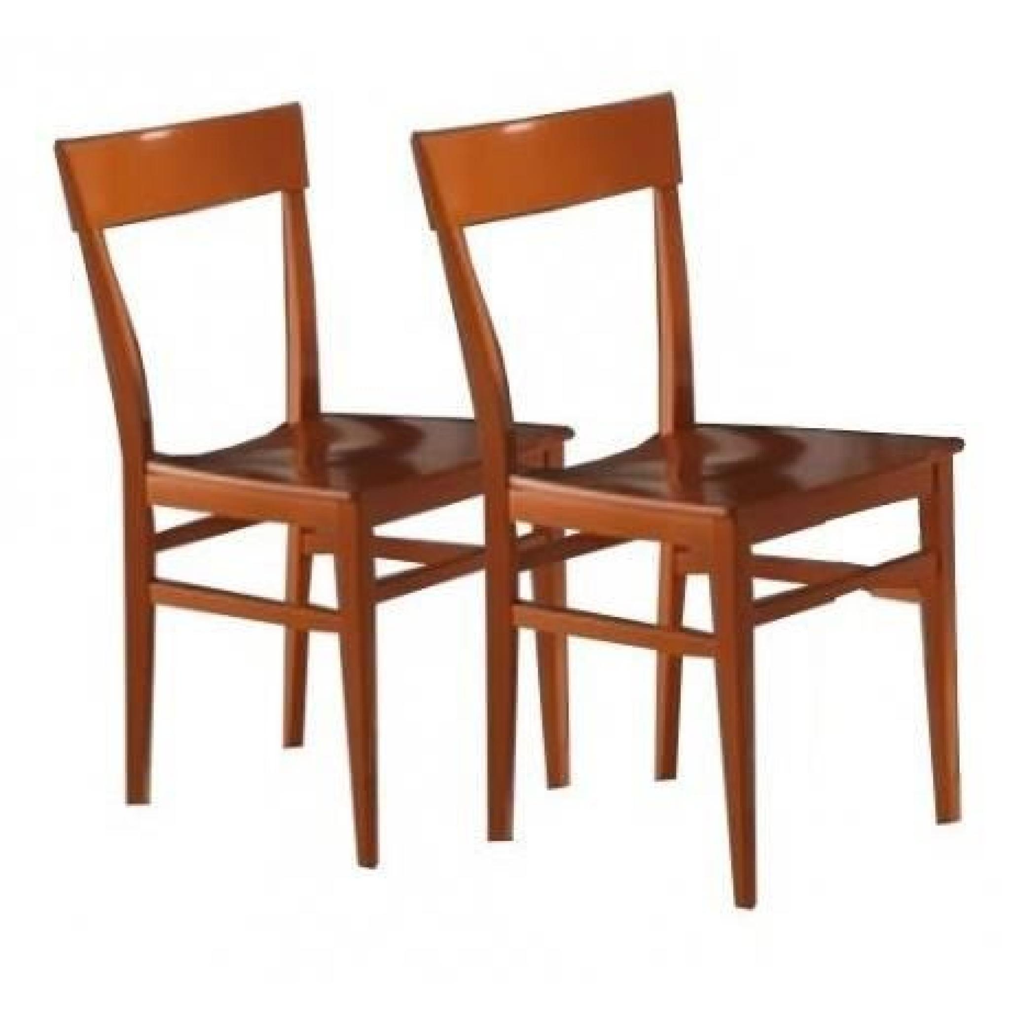 Lot de 2 chaises NAVIGLI en hêtre laque orange ...