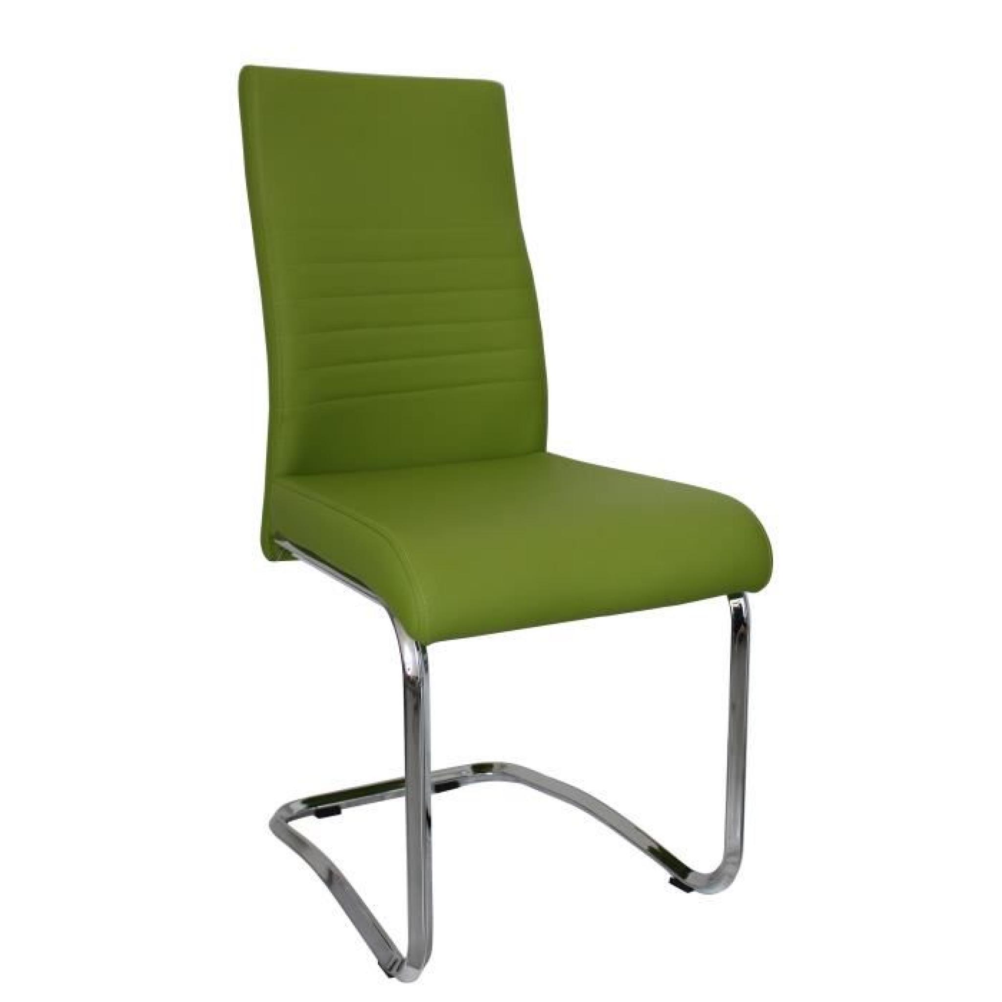Lot de 2 chaises PAUL vert en simili cuir design