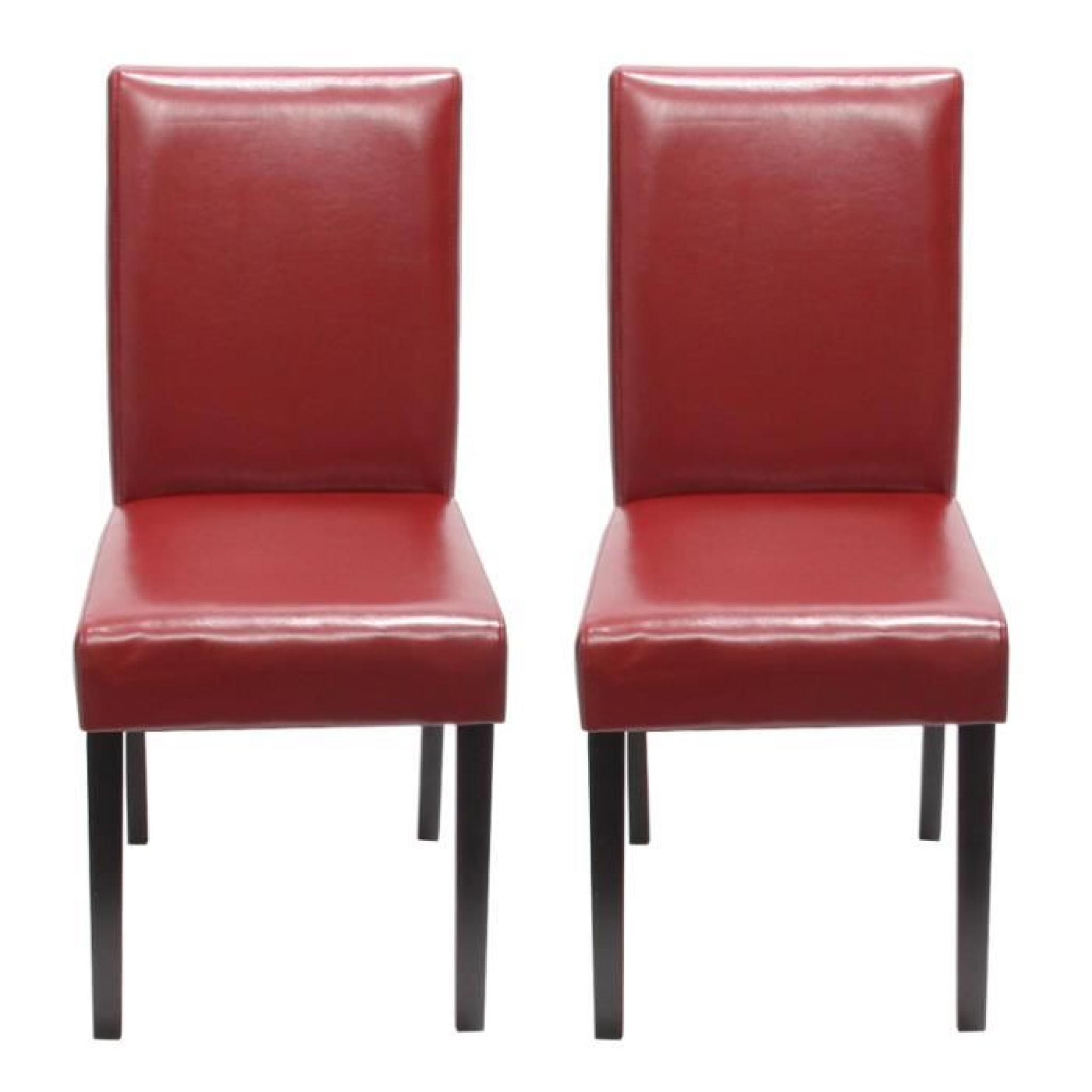 Lot de  2 chaises Rouge similicuir piedsfoncé très confortable