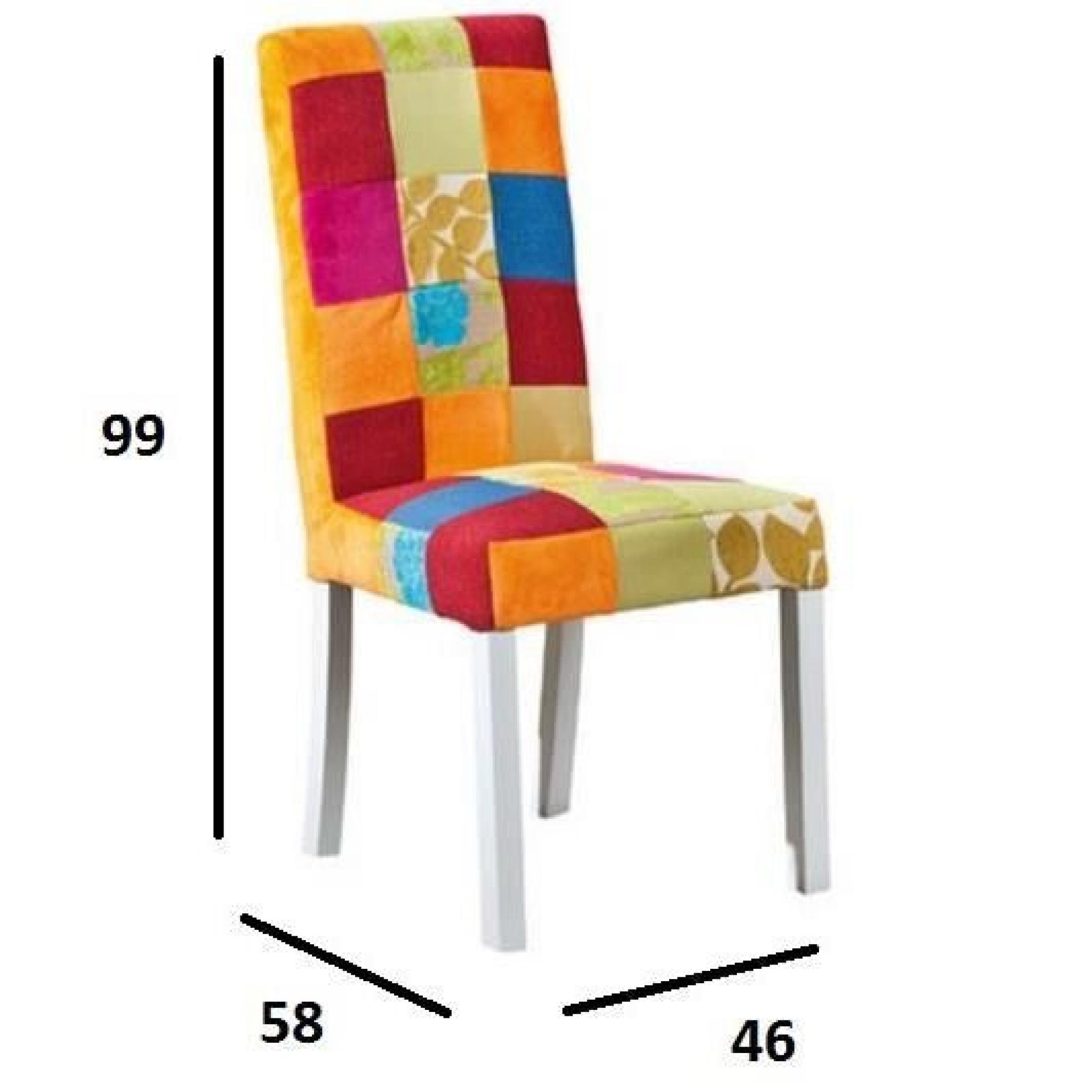 Lot de 2 chaises SAO BENTO patchwork pas cher