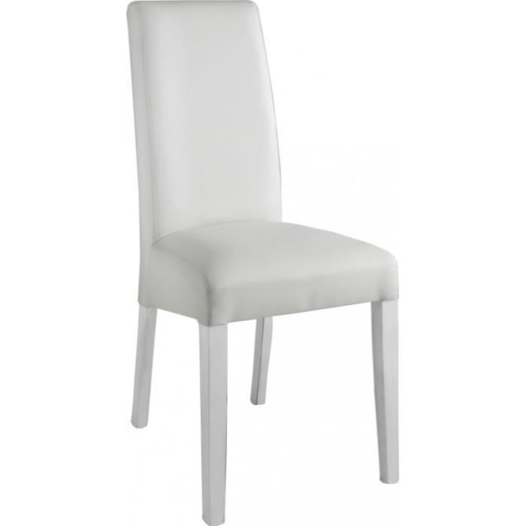 Lot de 2 chaises simili cuir coloris blanc Model ADRIA