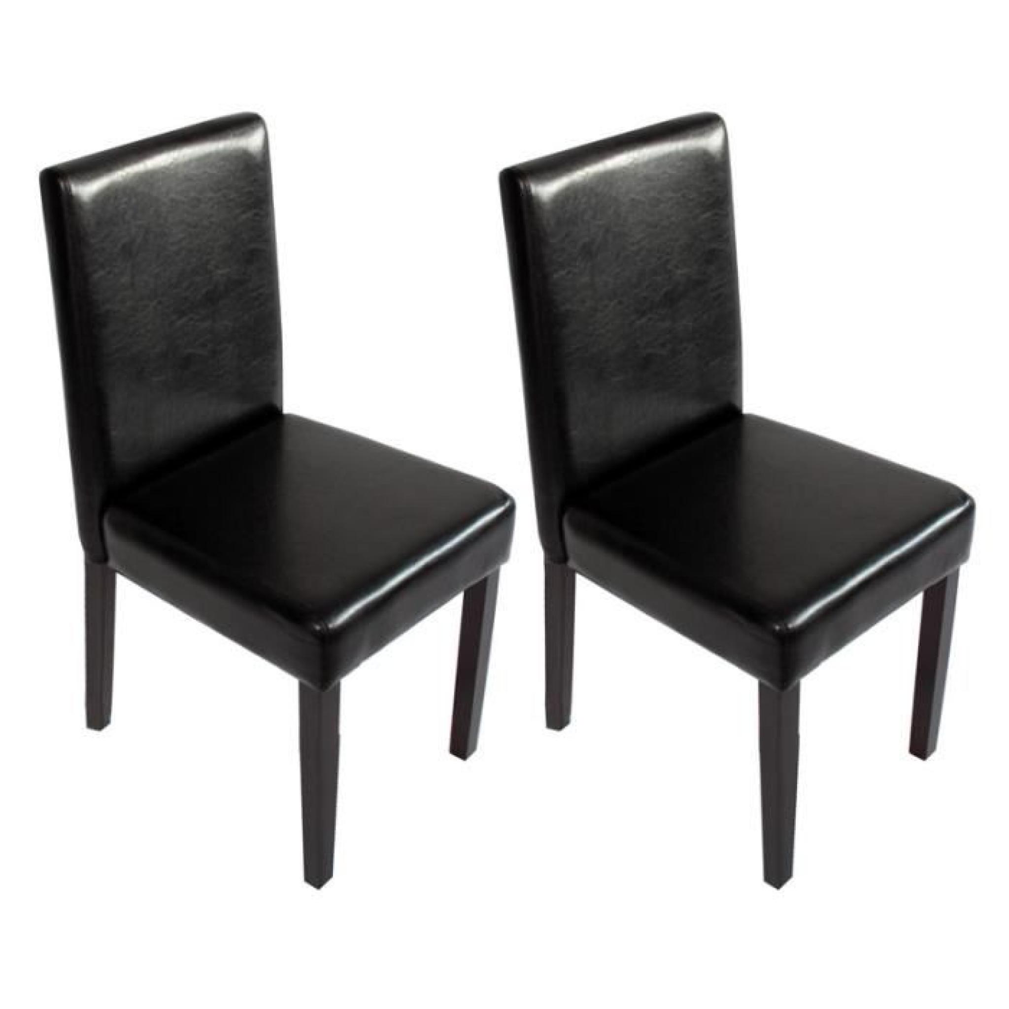 Lot de 2 chaises similicuir noir