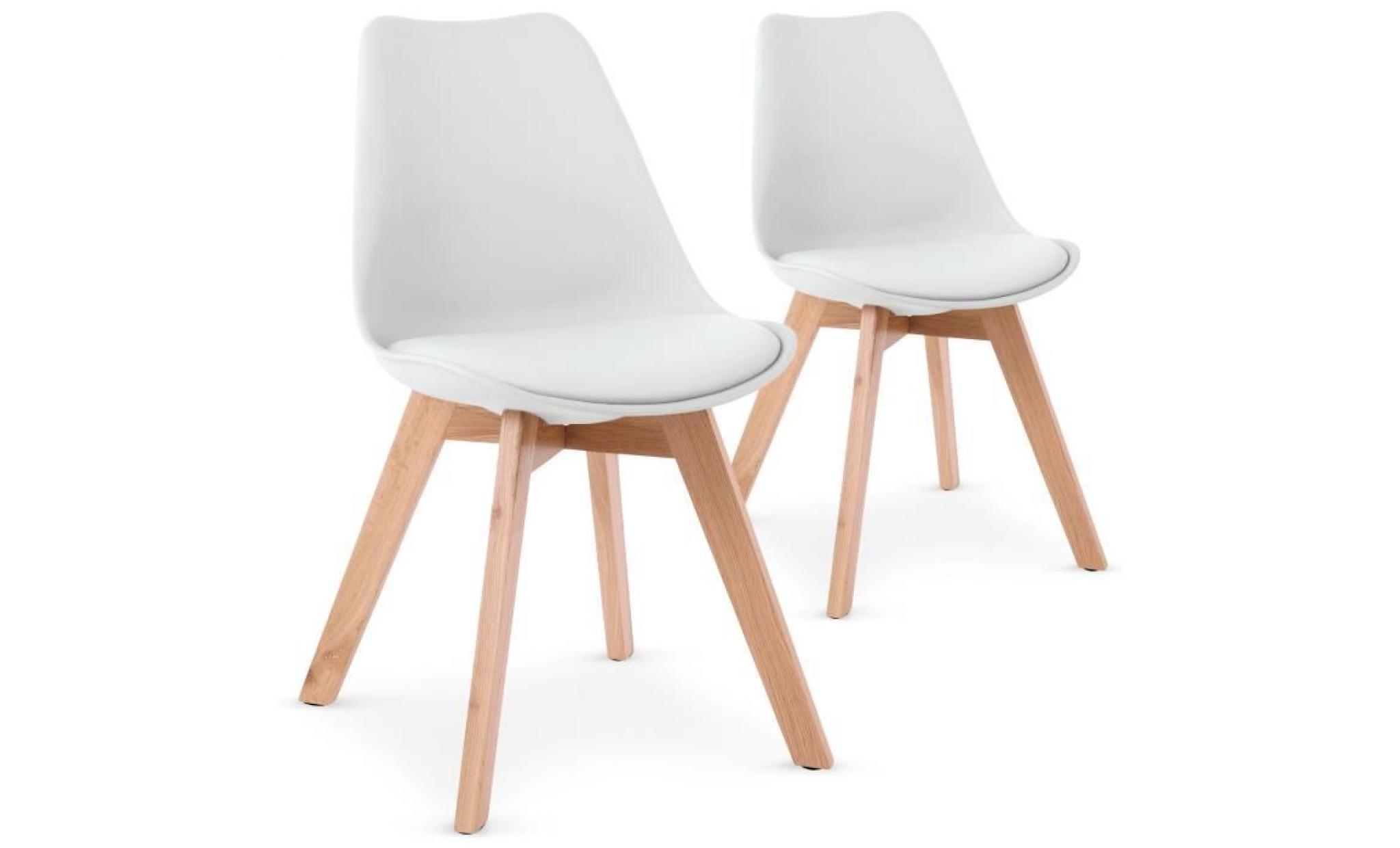 Lot de 2 chaises style scandinave Bovary Blanc
