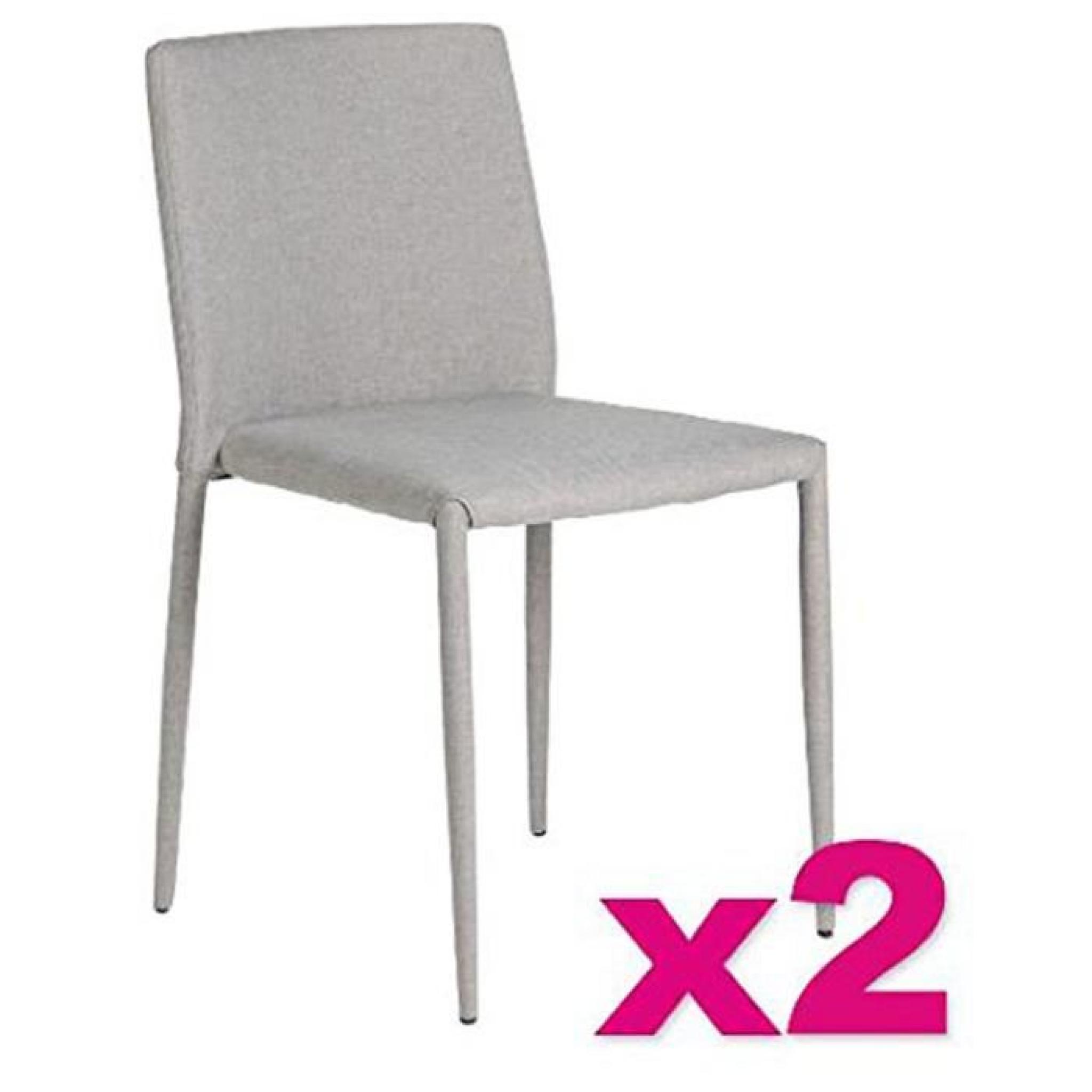 Lot de 2 chaises tissu Suzy en taupe, 45 x 82 x 57 cm