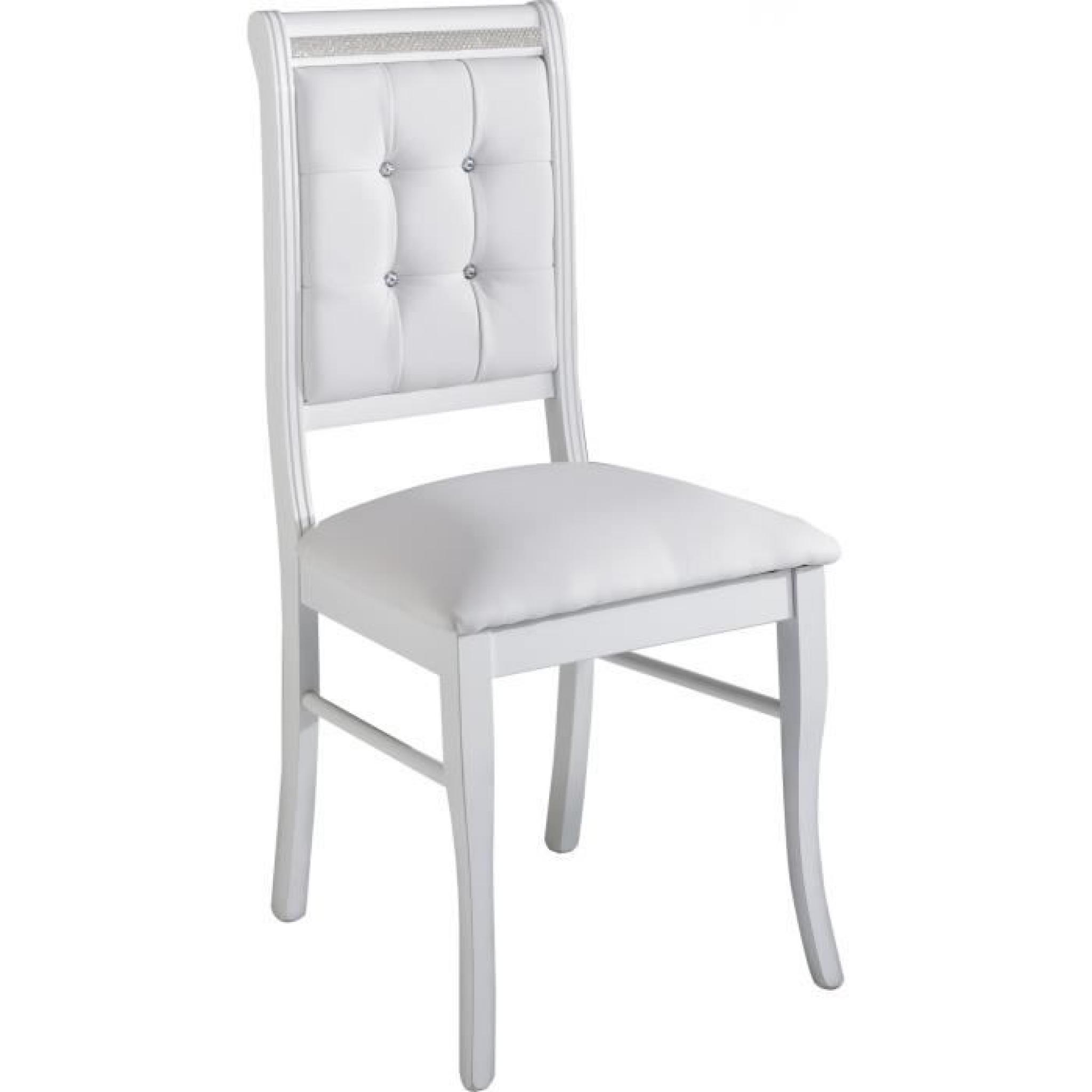 Lot de 2 chaises ultra design blanc avec strass