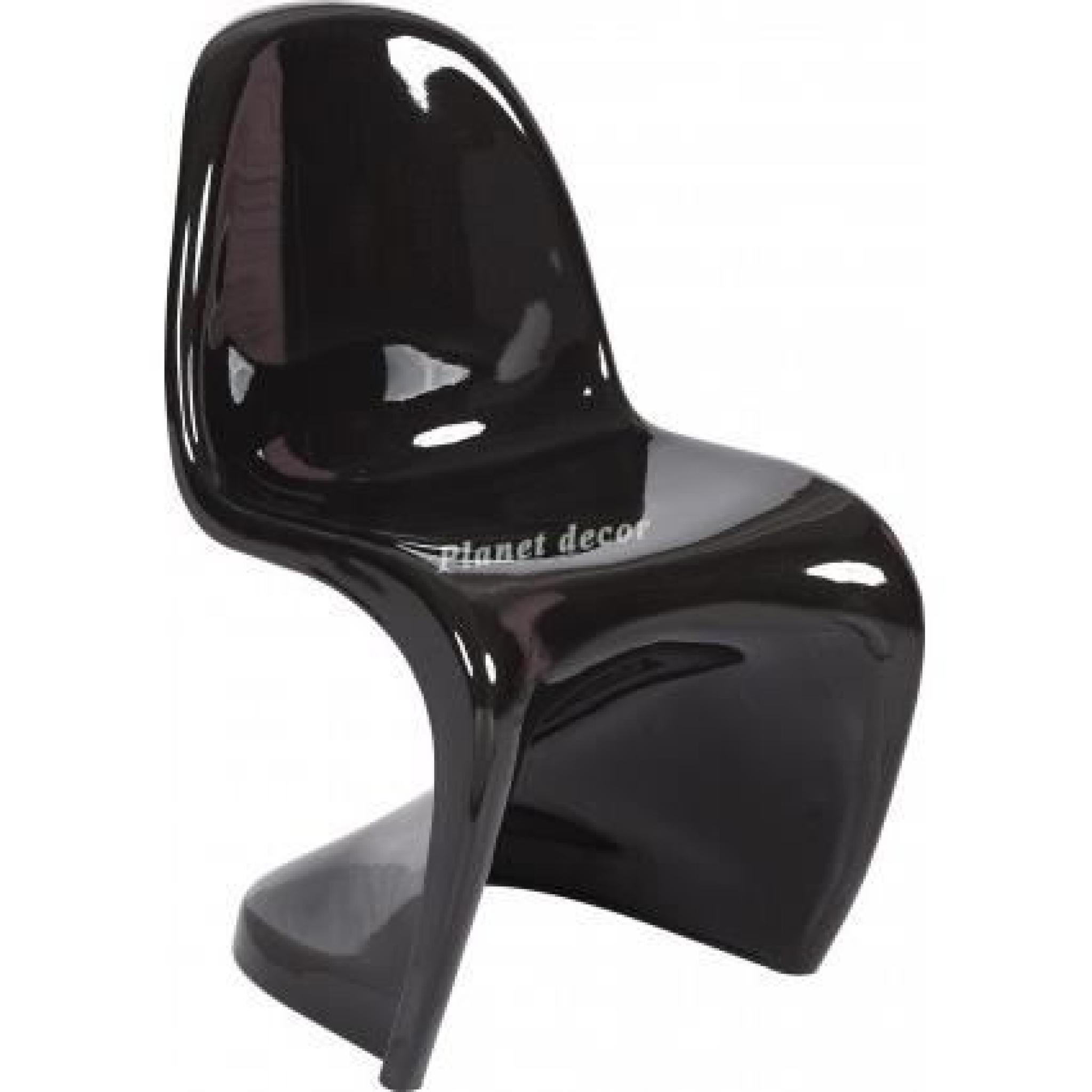 Lot de 2 chaises ultra design coloris Noir laqué