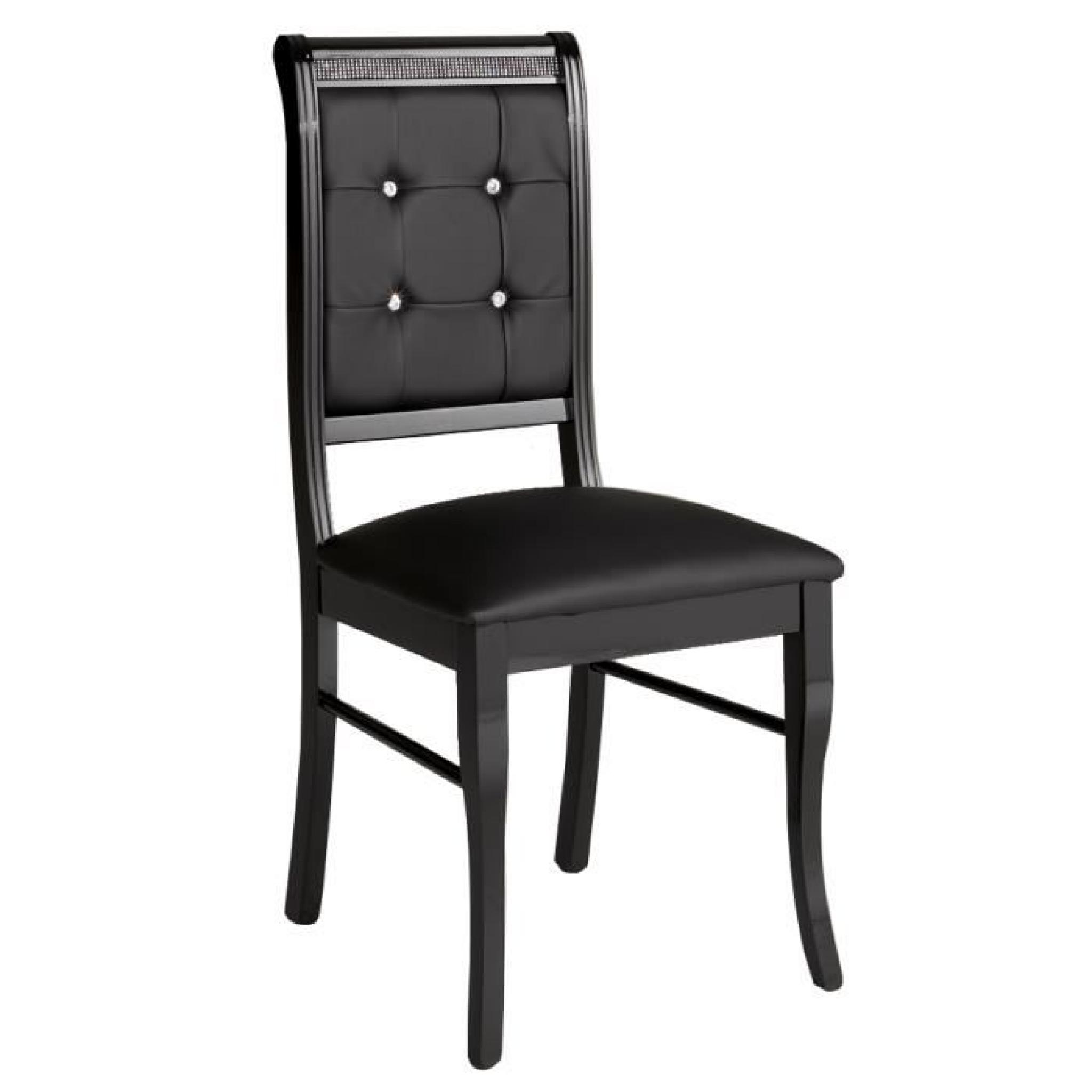 Lot de 2 chaises ultra design noir avec strass