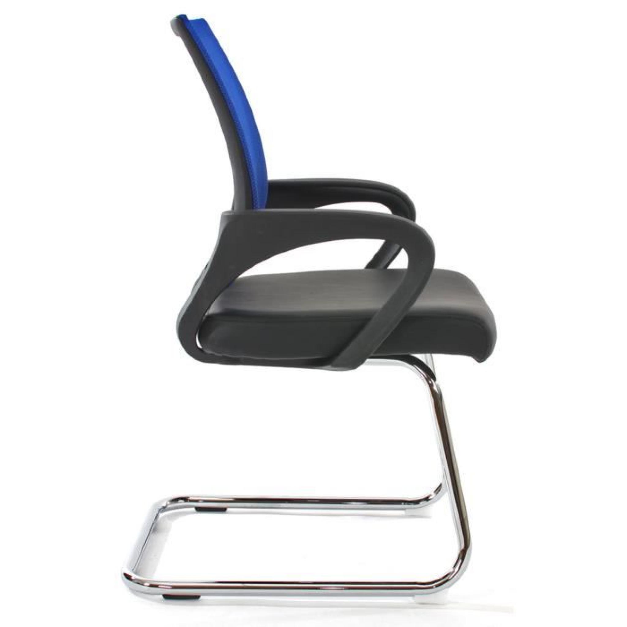 Lot de 2 chaises visiteur bleu en polyuréthane … pas cher