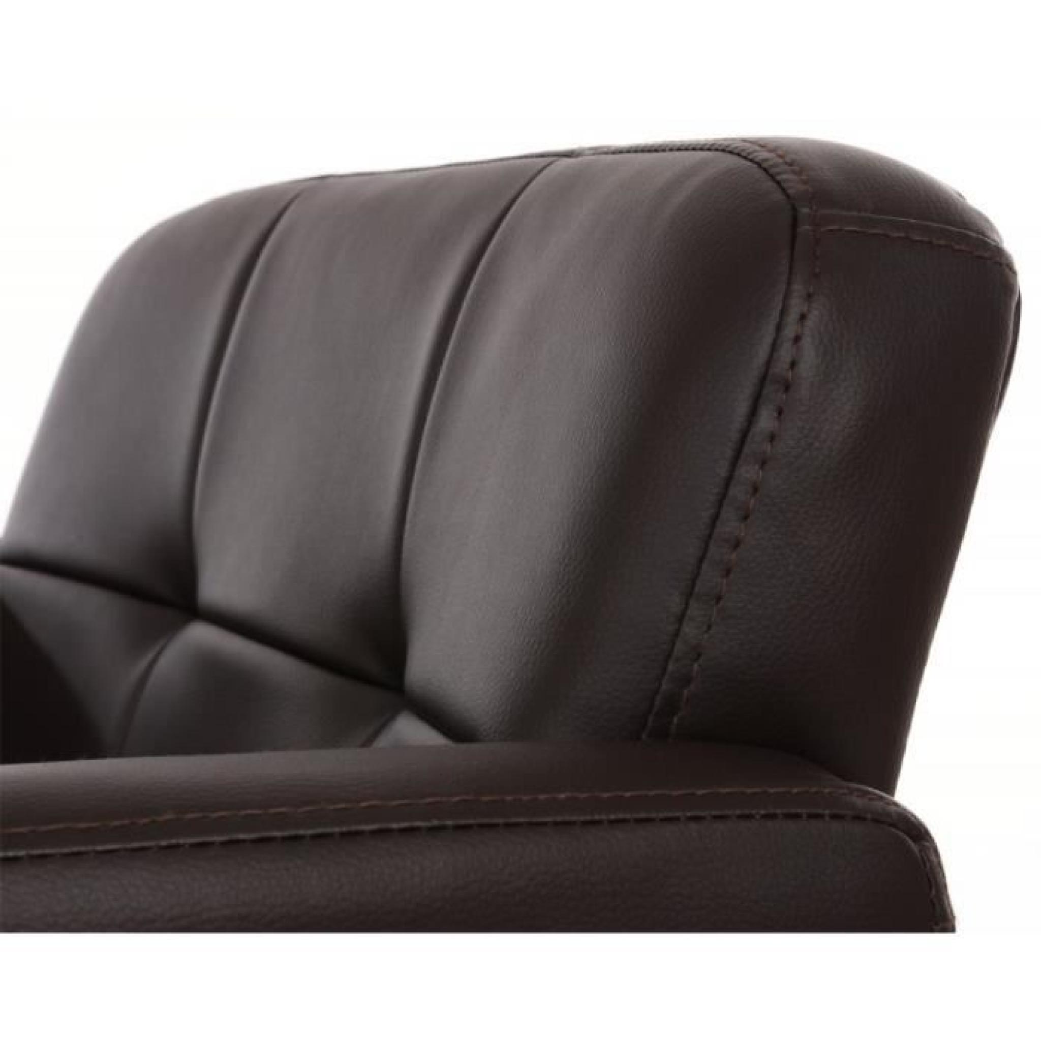 Lot de 2 fauteuils chaises de salle à manger simili-cuir marron clair CDS09006 pas cher