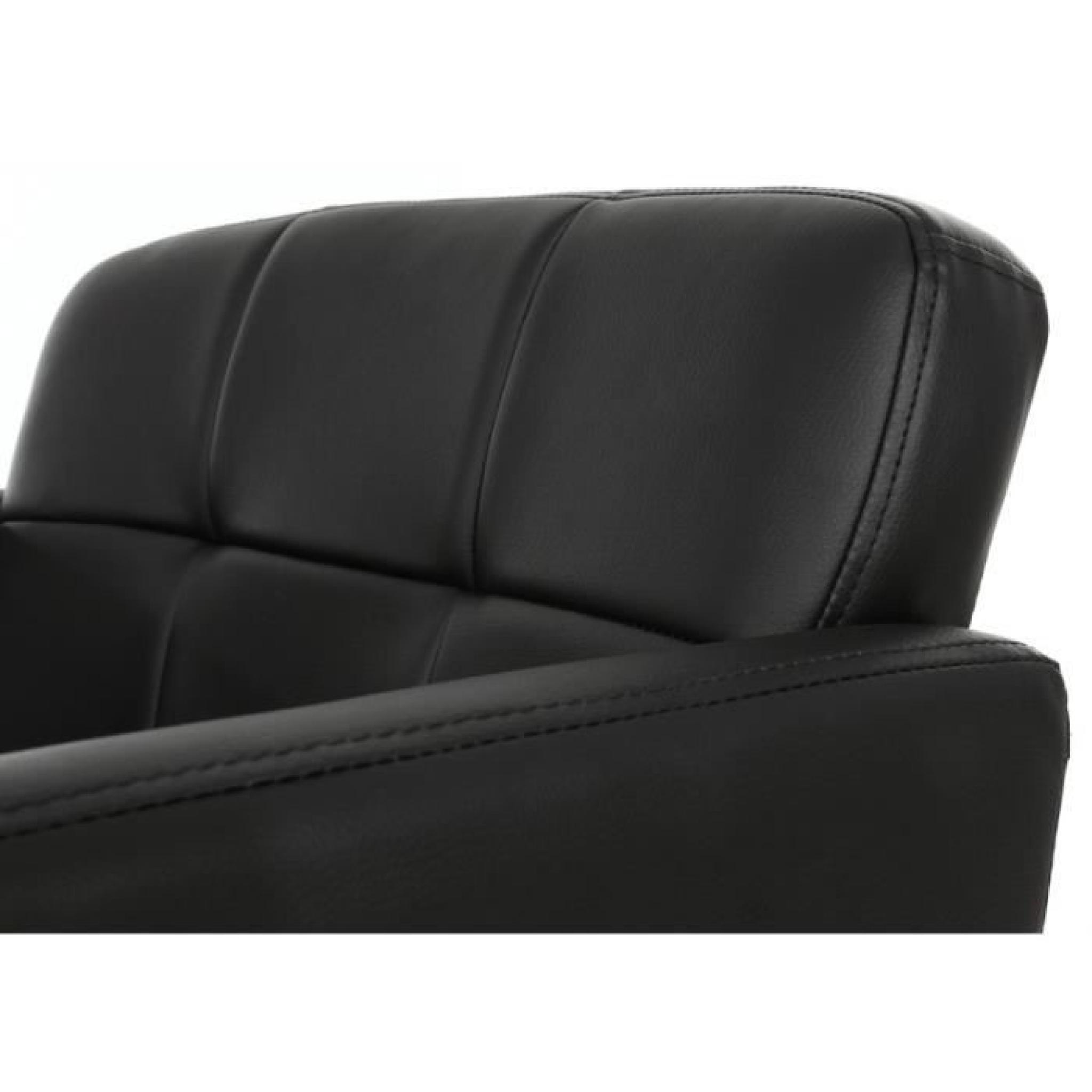 Lot de 2 fauteuils chaises de salle à manger simili-cuir noir pivotant CDS04056 pas cher