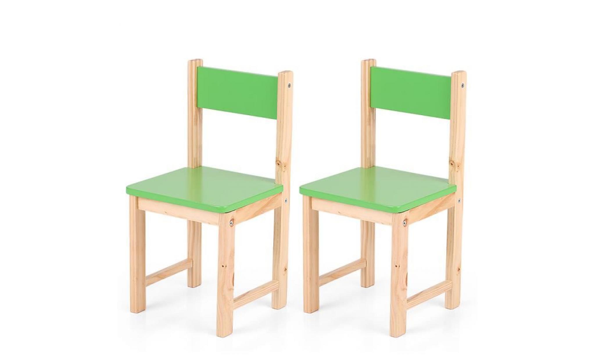 lot de 2 petites chaises vert en bois pour enfant, chaise pour enfant, lot de 2 chaises pour chambre enfant