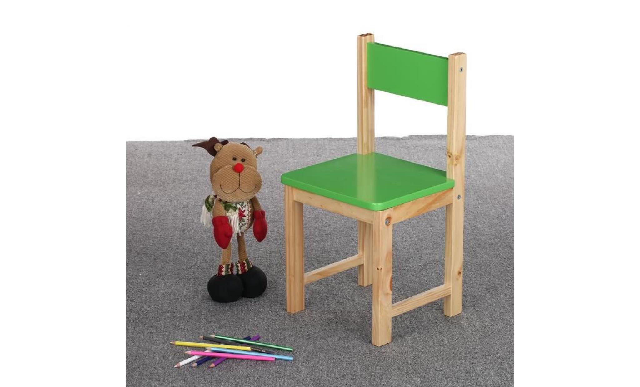 lot de 2 petites chaises vert en bois pour enfant, chaise pour enfant, lot de 2 chaises pour chambre enfant pas cher