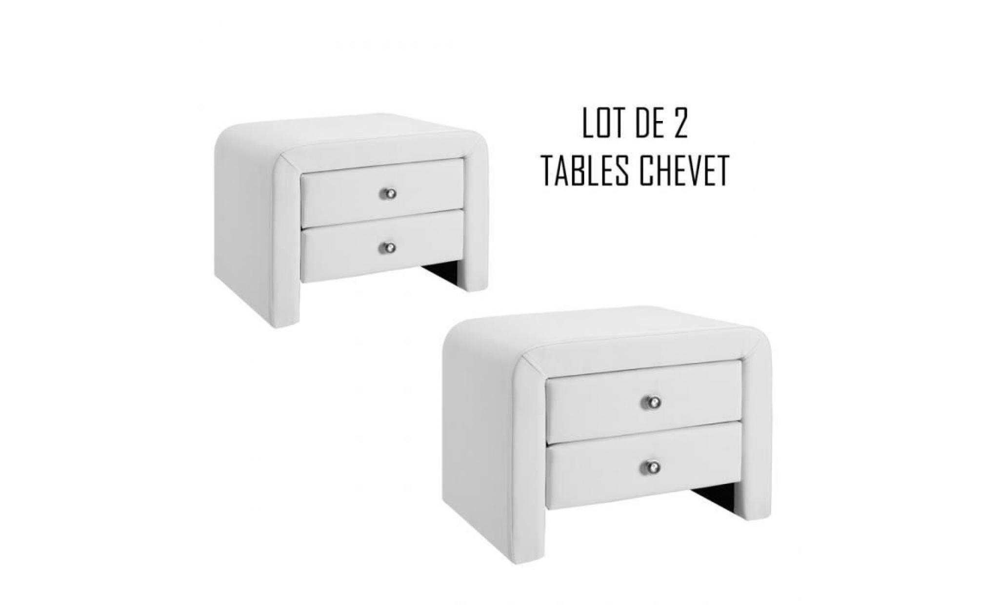 table chevet design blanc eva x2