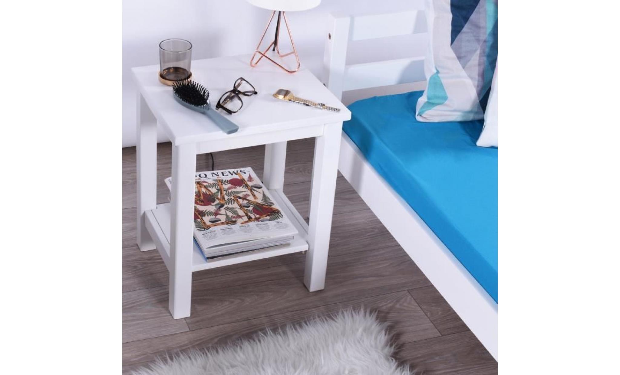 lot de 2 tables de chevet blanc   tables de nuit scandinaves  en bois   homy casa   avec rangement   38 x 31.5 x 47.3 cm pas cher