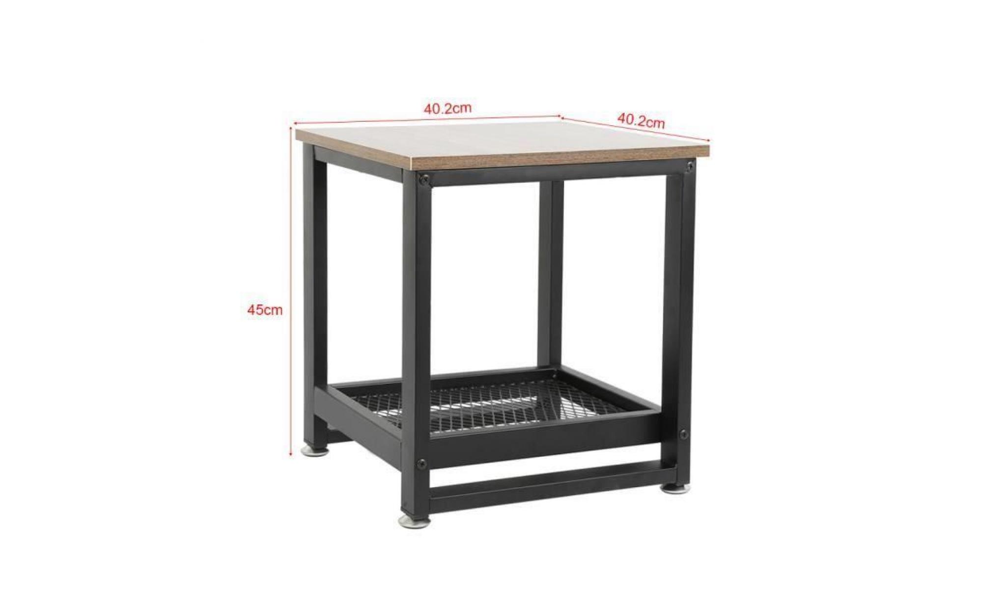 lot de 2 tables de chevet style industriel avec rangement armature en métal table rétro pas cher