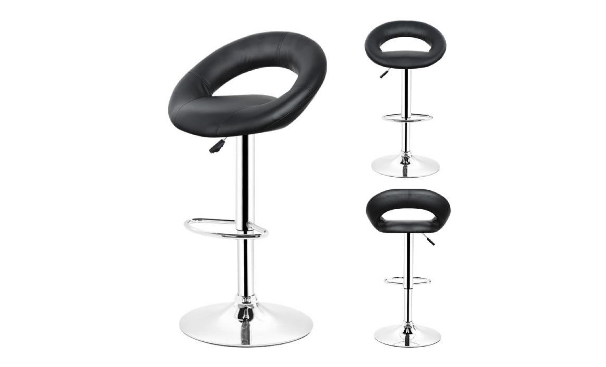 lot de 2 tabouret de bar  chaise de bar  noir rotatif à 360 ° pas cher