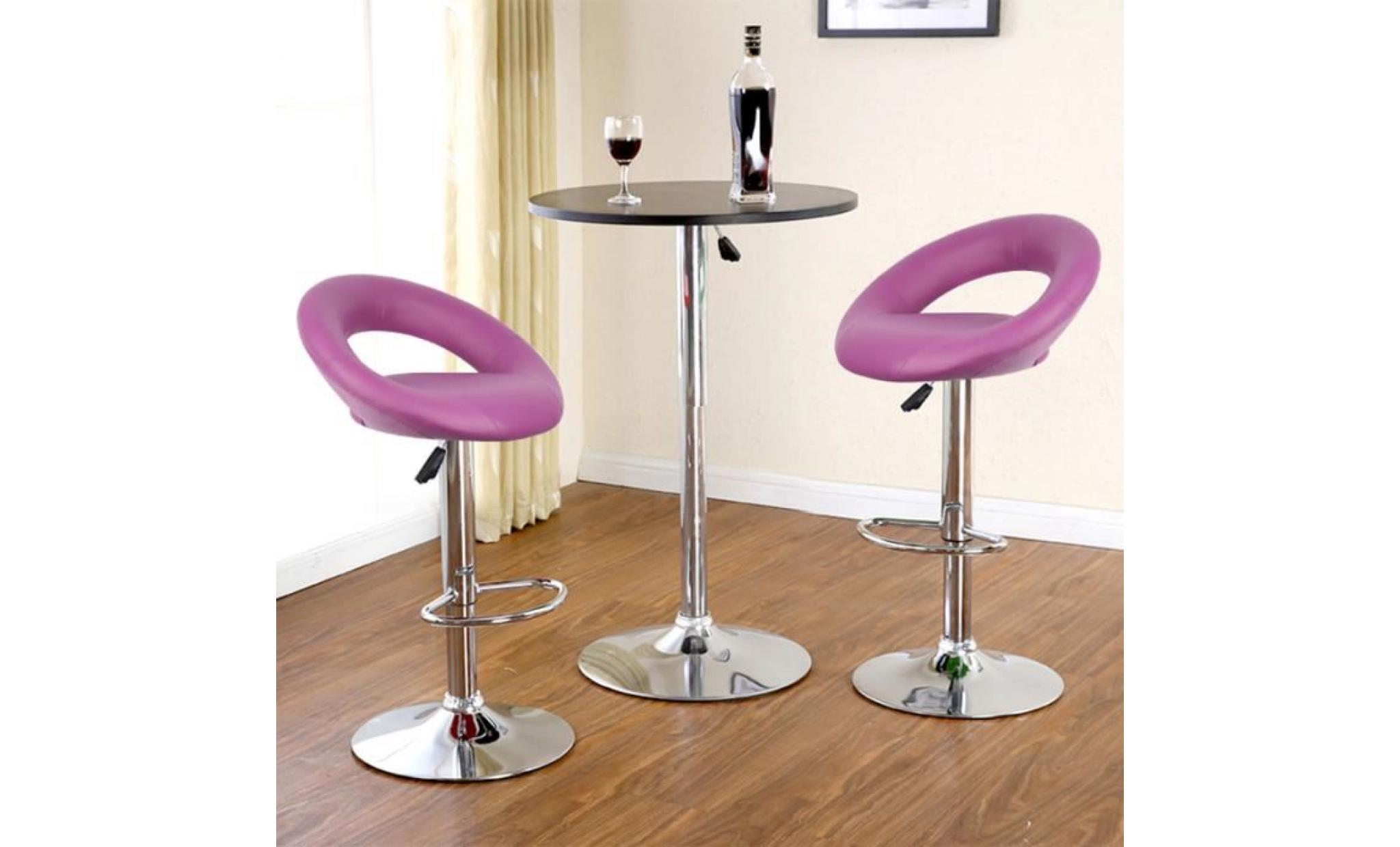 lot de 2 tabouret de bar  chaise de bar  violet hauteur réglable