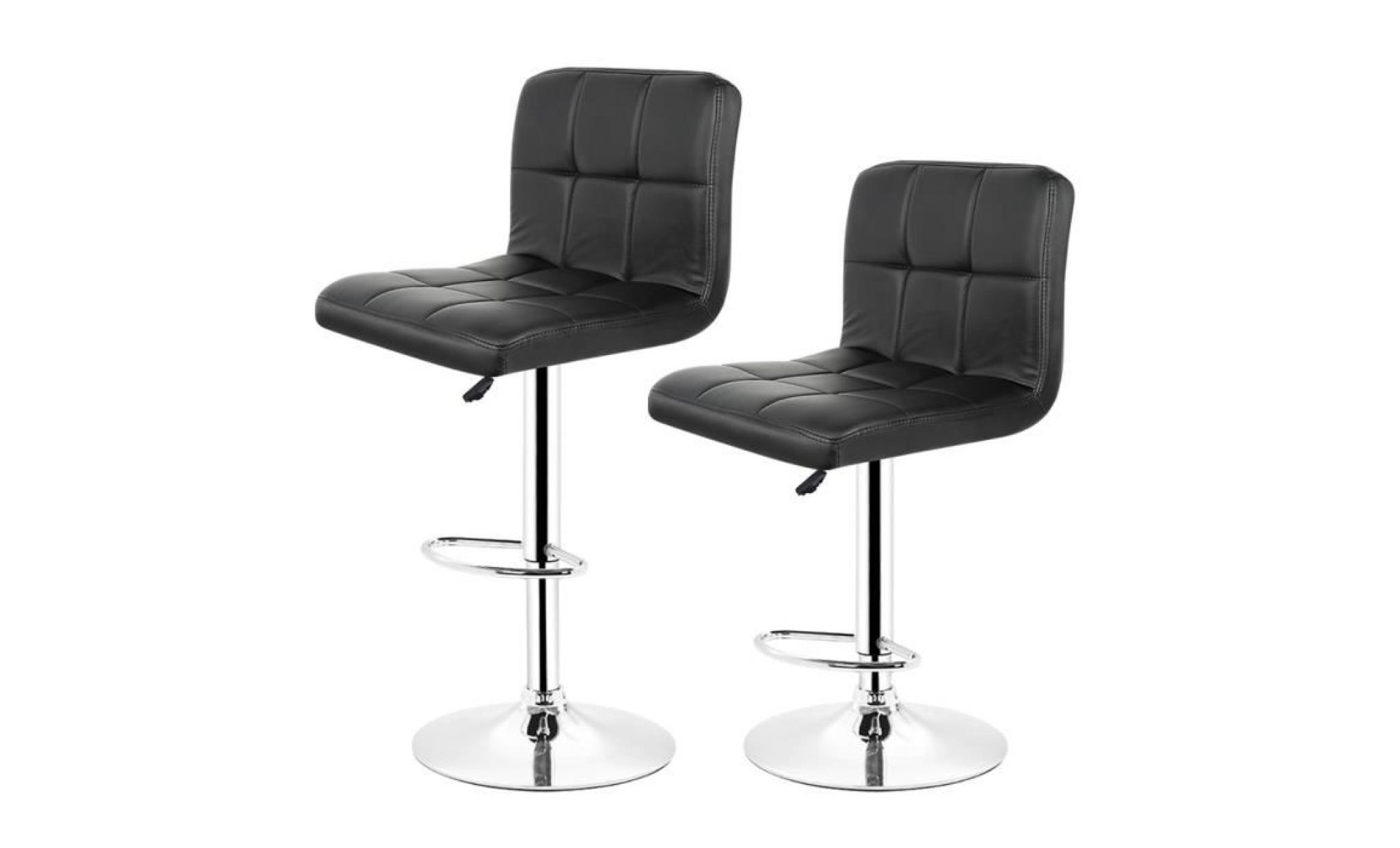 lot de 2 tabouret de bar, noir tabouret de bar design, chaise de bar pivotant et réglable en hauteur 62,5 cm   82,5 cm