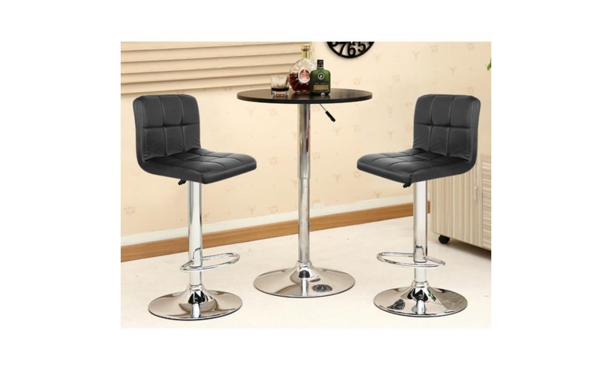 lot de 2 tabouret de bar, noir tabouret de bar design, chaise de bar pivotant et réglable en hauteur 62,5 cm   82,5 cm pas cher