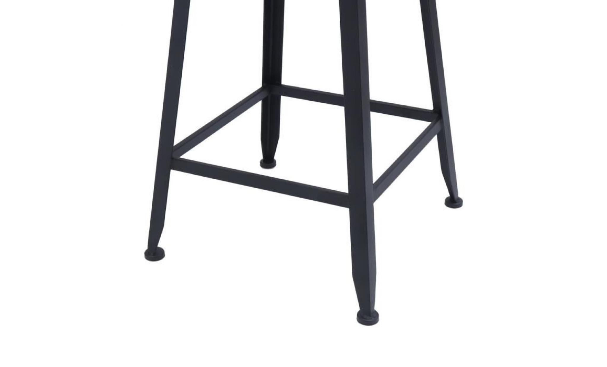 lot de 2 tabourets de bar cuisine chaises de bar haute avec repose pieds design industriel rétro pas cher
