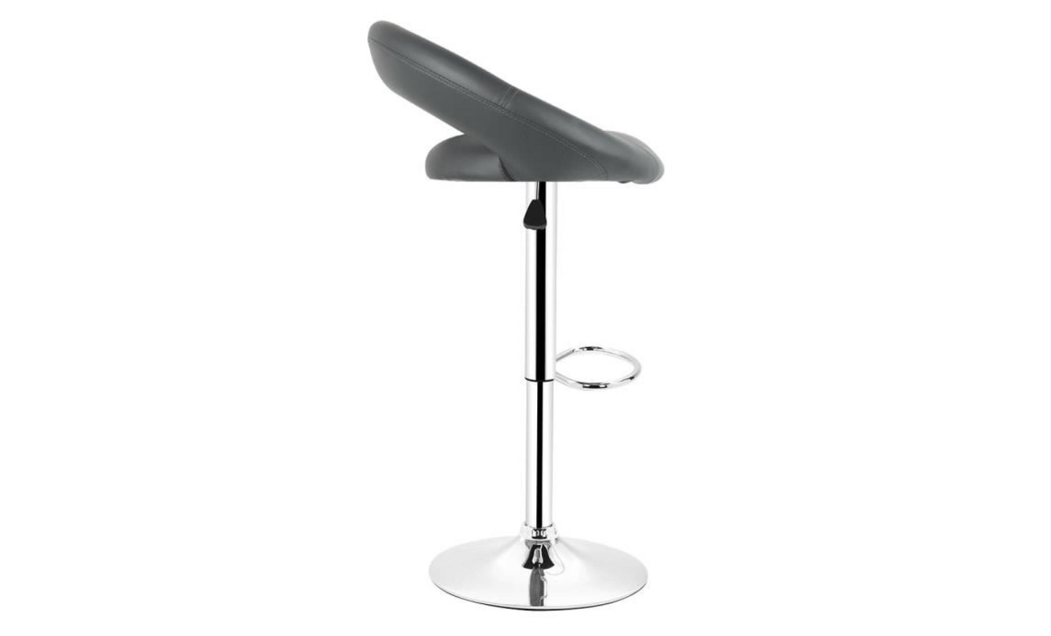 lot de 2 tabourets de bar haut chaise de bar pu chrome hauteur réglable rotative à 360° pas cher