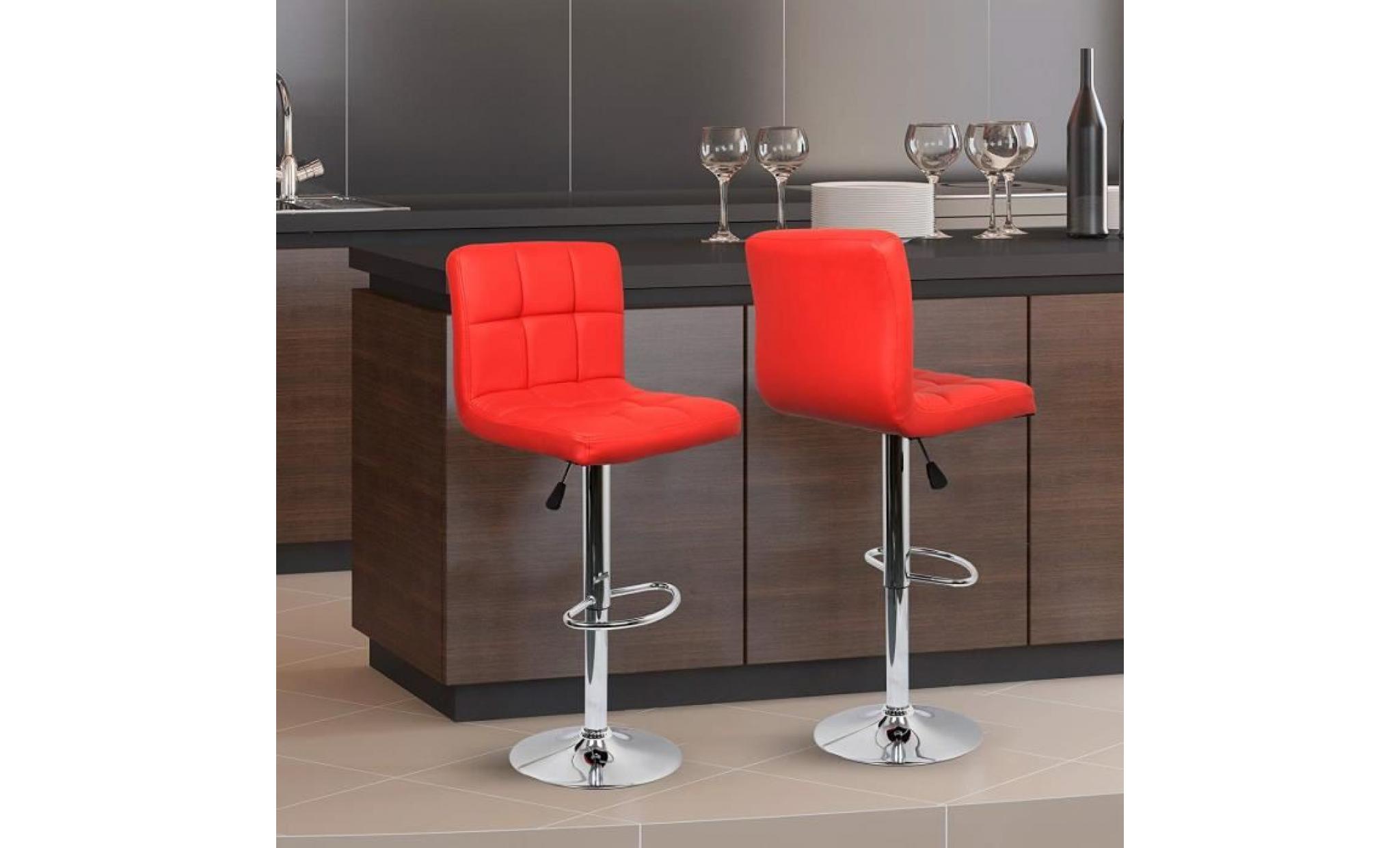 chaise de bar lot de 2    tabourets de bar  pu   hauteur réglable   contemporain   gris   intimate wm heart pas cher