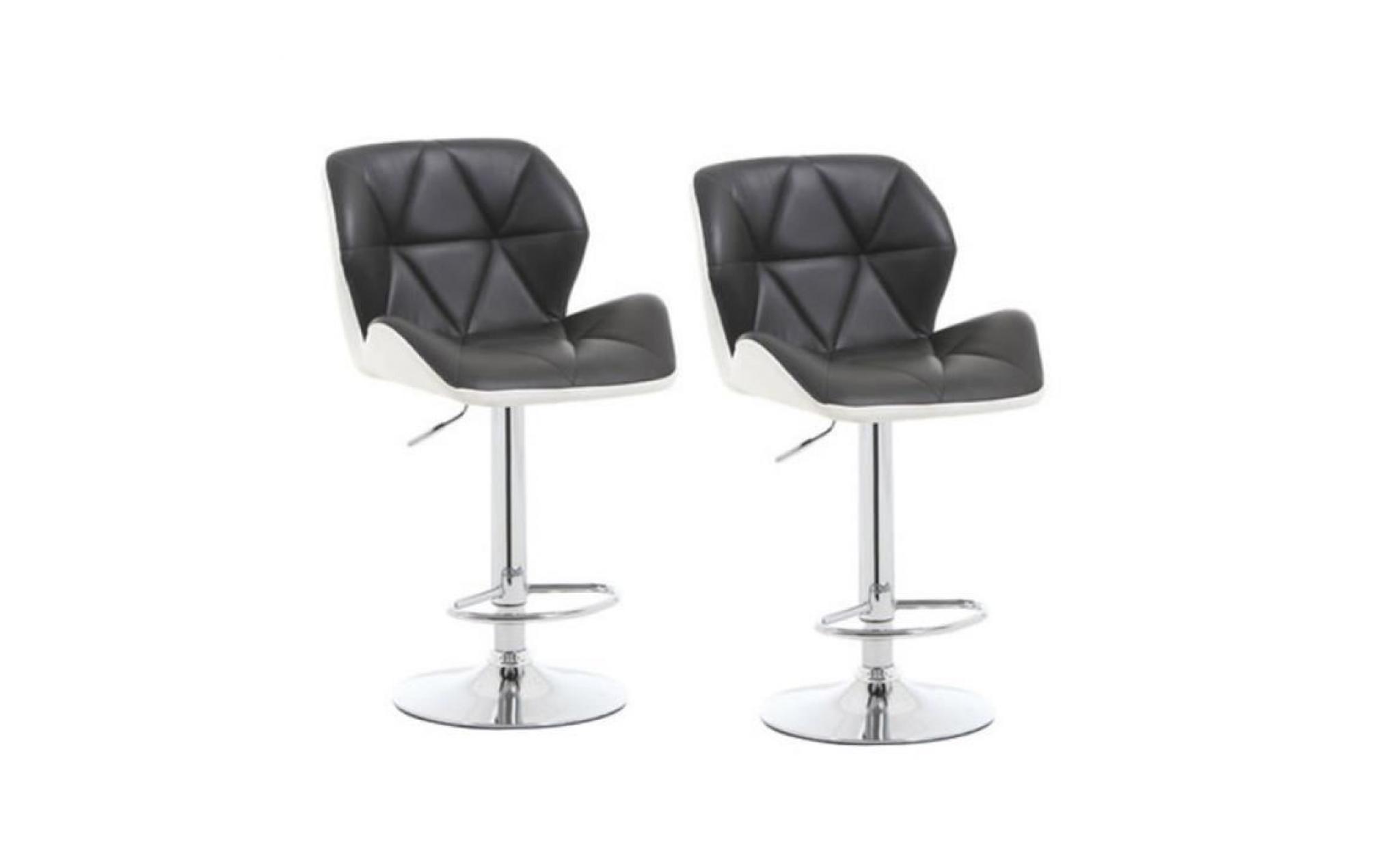 lot de 2 tabourets de bar simple style européen américain chaise fauteuil bistrot (noir ) pas cher