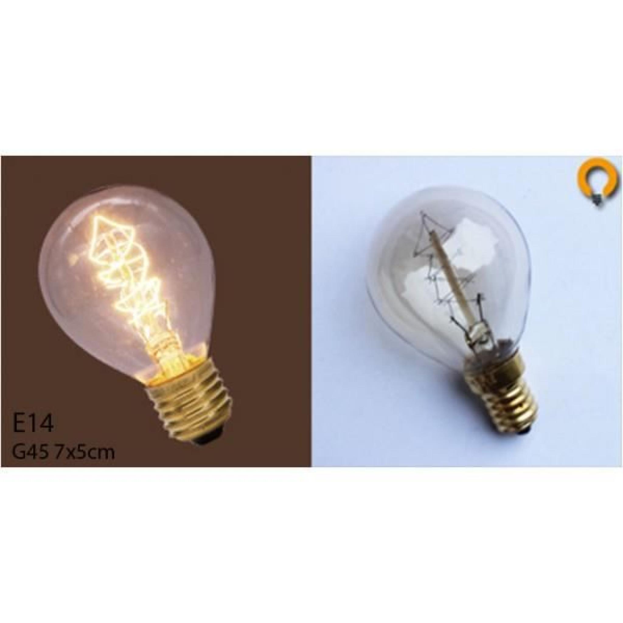 Lot de 3 Lampes vintage bulb Edison E14 G45 Spirale pas cher